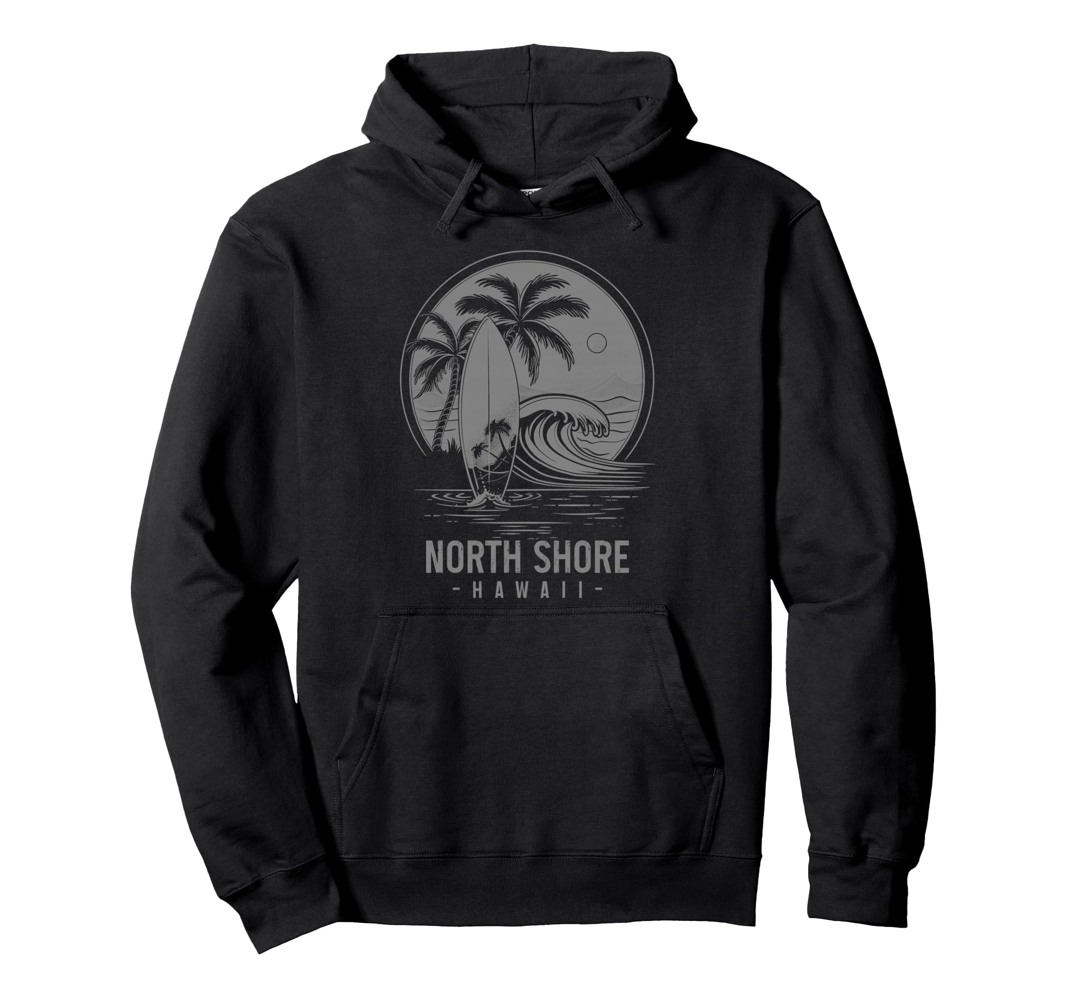 North Shore Hawaii Surfing Surf Board Hoodie - Custom Art Print for Adults - T-Shirt, Sweatshirt, Hoodie