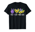 Peace Love Mardi Gras New Orleans T-Shirt - Custom Art Print Men Women - T-Shirt, Sweatshirt, Hoodie