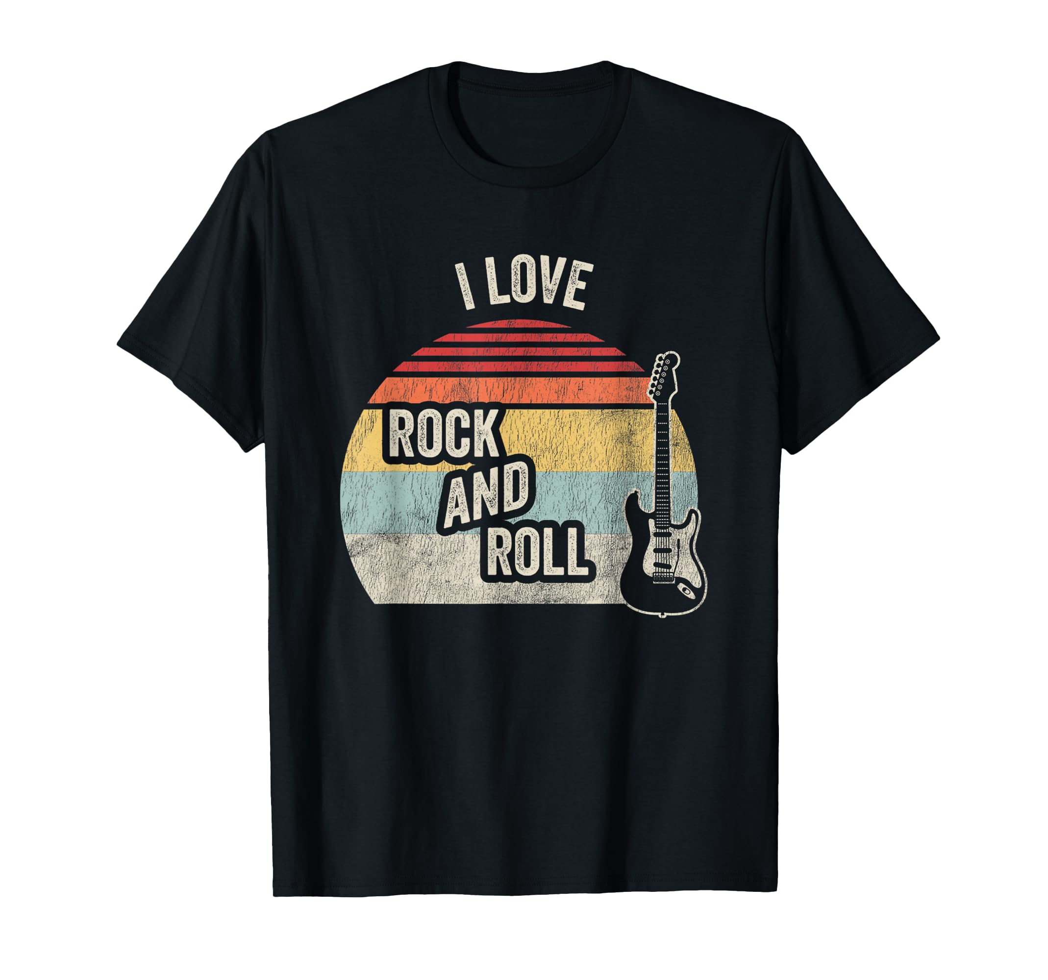 I Love Rock And Roll Sunset Guitar T-Shirt - Fun Novelty Design Men Women - T-Shirt, Sweatshirt, Hoodie