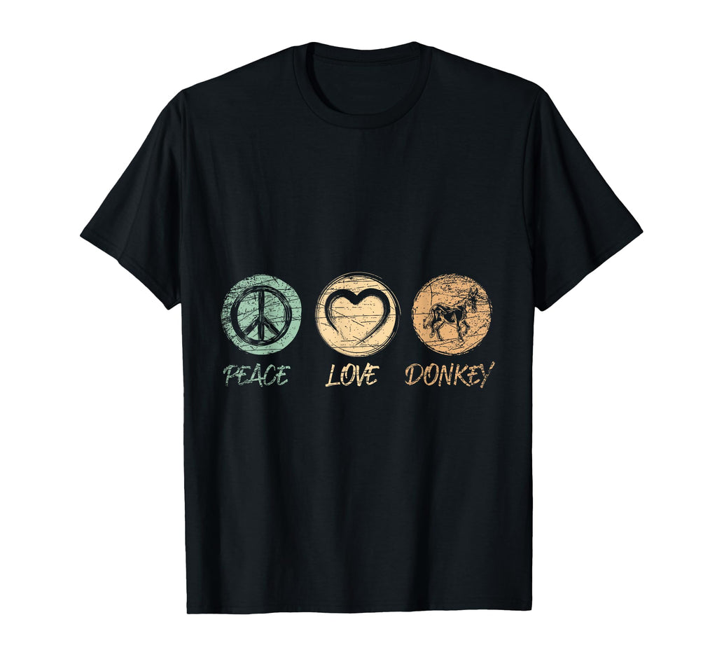Peace Love Donkey T-Shirt - Fun Novelty Design for Adults - T-Shirt, Sweatshirt, Hoodie