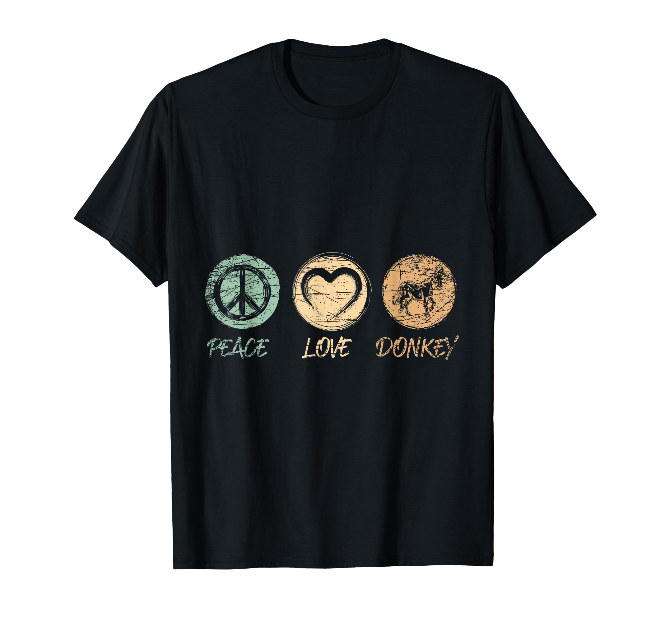Peace Love Donkey T-Shirt - Fun Novelty Design for Adults - T-Shirt, Sweatshirt, Hoodie