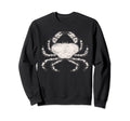 Crab Distressed Crab White Sweatshirt - Casual Everyday Wear Men Women - T-Shirt, Sweatshirt, Hoodie