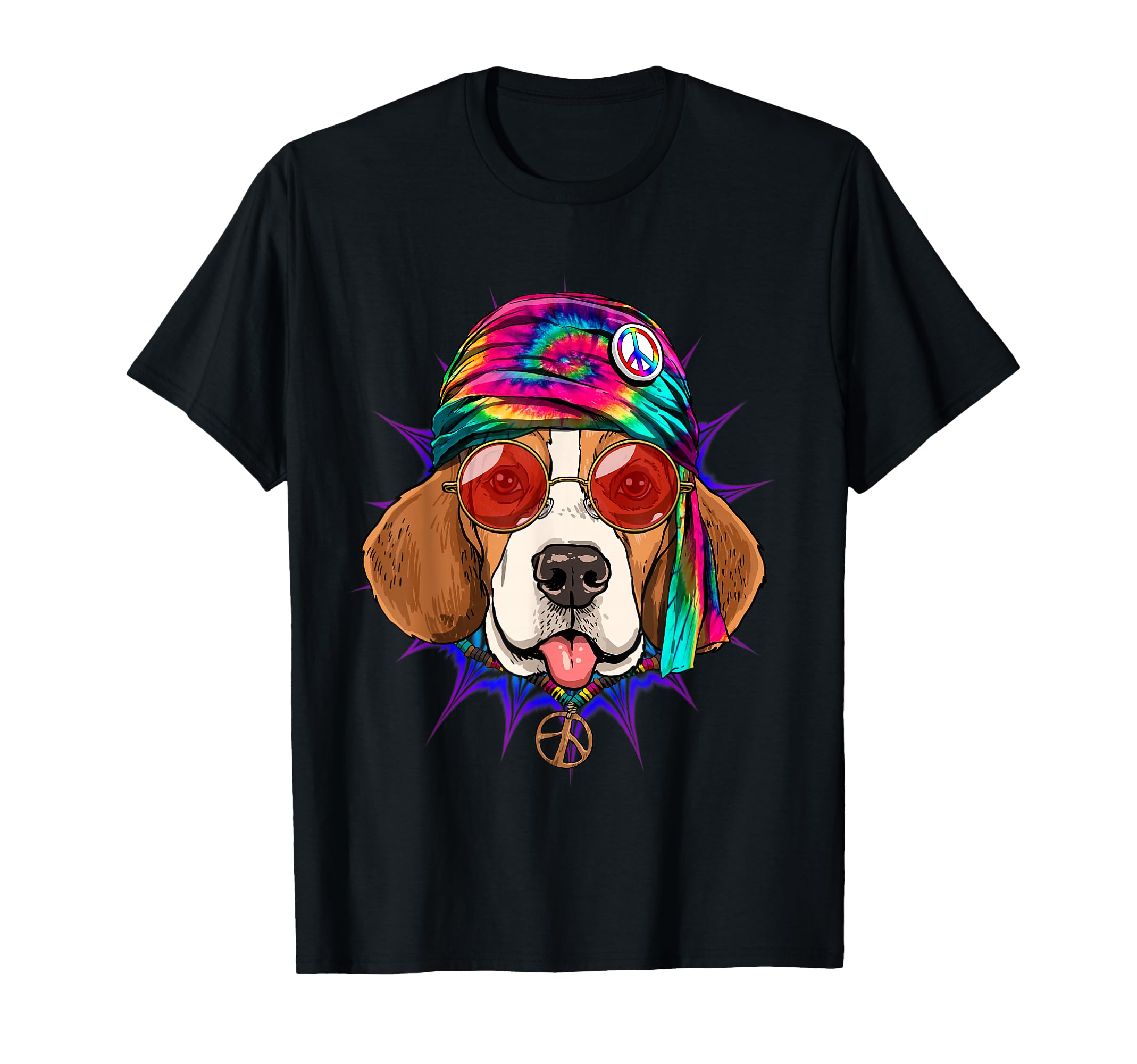Tie Dye Hippie Beagle Hippiness Peace T-Shirt - Trendy Graphic Men Women - T-Shirt, Sweatshirt, Hoodie
