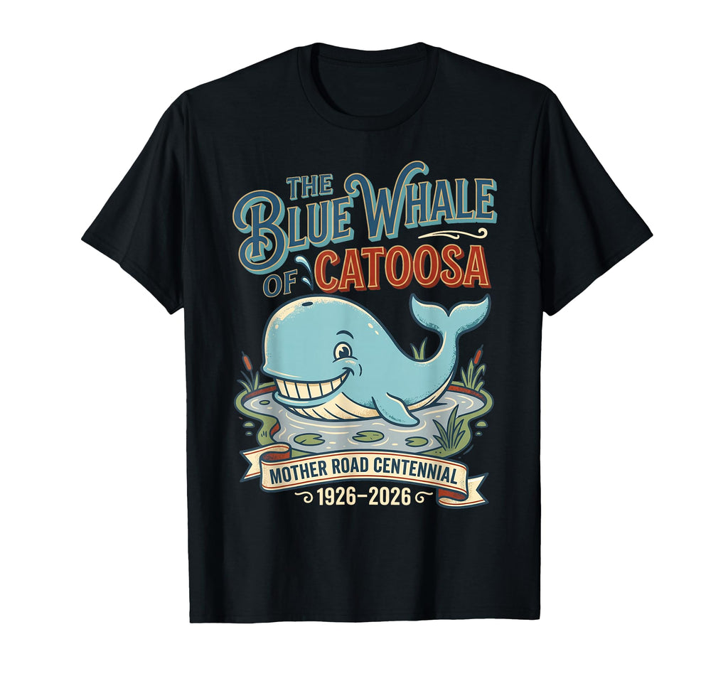 Giant Whale Route 66 Highway T-Shirt - Fun Novelty Design for Adults - T-Shirt, Sweatshirt, Hoodie