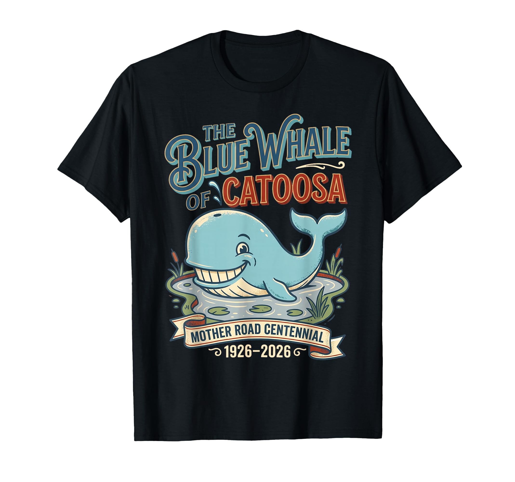 Giant Whale Route 66 Highway T-Shirt - Fun Novelty Design for Adults - T-Shirt, Sweatshirt, Hoodie