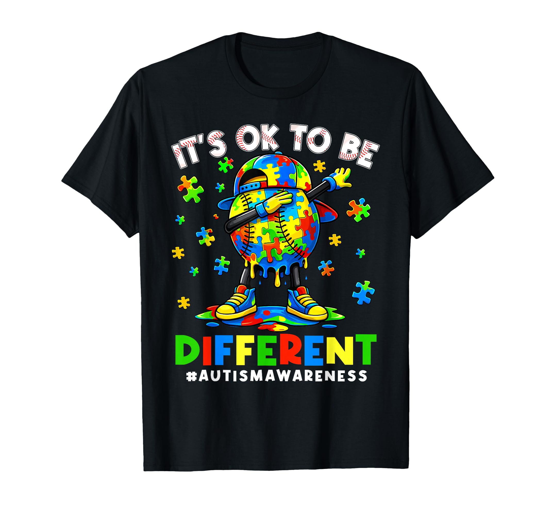 Its Ok To Be Different Baseball Dabbing T-Shirt - Trendy Graphic Men Women - T-Shirt, Sweatshirt, Hoodie