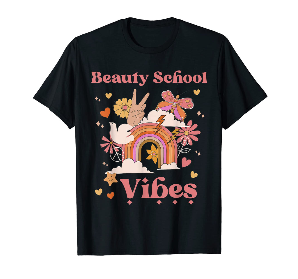 Beauty School Vibes Groovy Cosmetology T-Shirt - Fun Novelty Design Unisex - T-Shirt, Sweatshirt, Hoodie