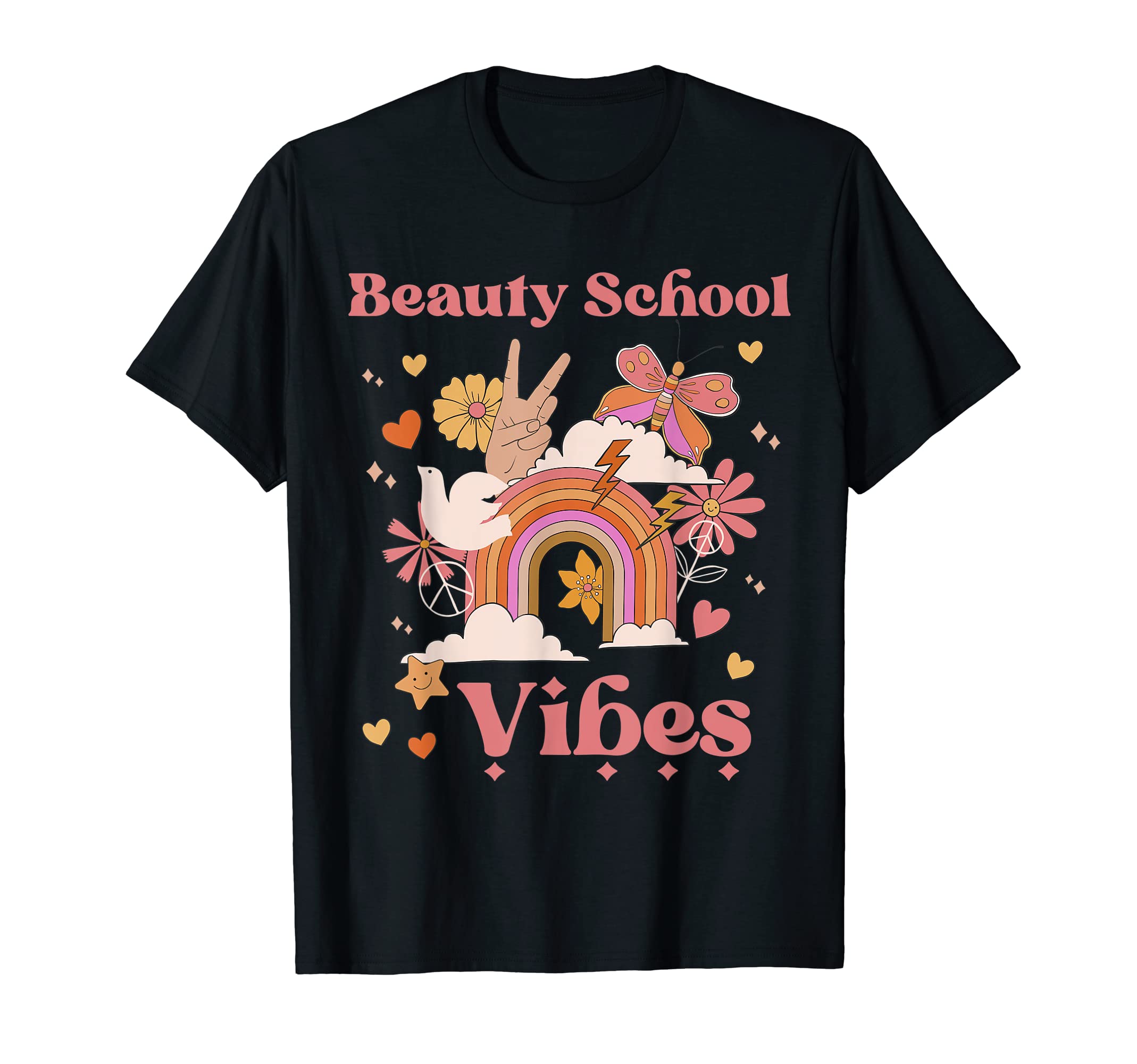 Beauty School Vibes Groovy Cosmetology T-Shirt - Fun Novelty Design Unisex - T-Shirt, Sweatshirt, Hoodie