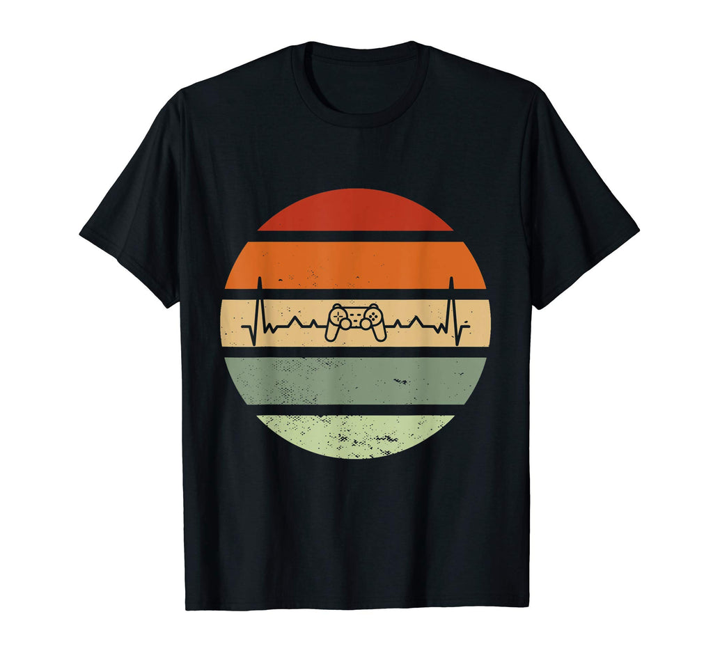 Heartbeat Gamer Sunset T-Shirt - Minimalist Print for Adults - T-Shirt, Sweatshirt, Hoodie