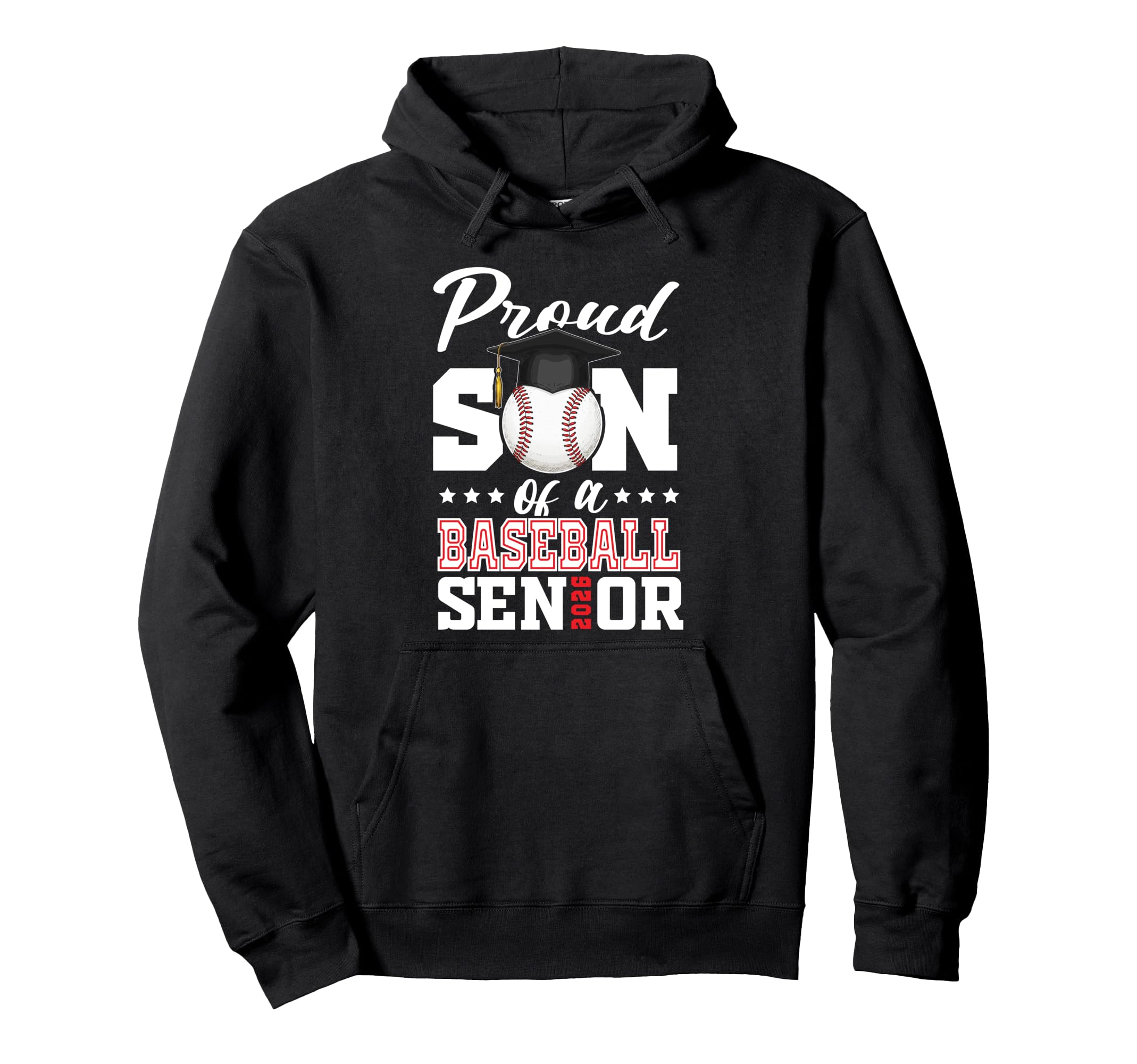 Proud Son Baseball Senior 2026 Graduation Hoodie - Custom Art Print Unisex - T-Shirt, Sweatshirt, Hoodie