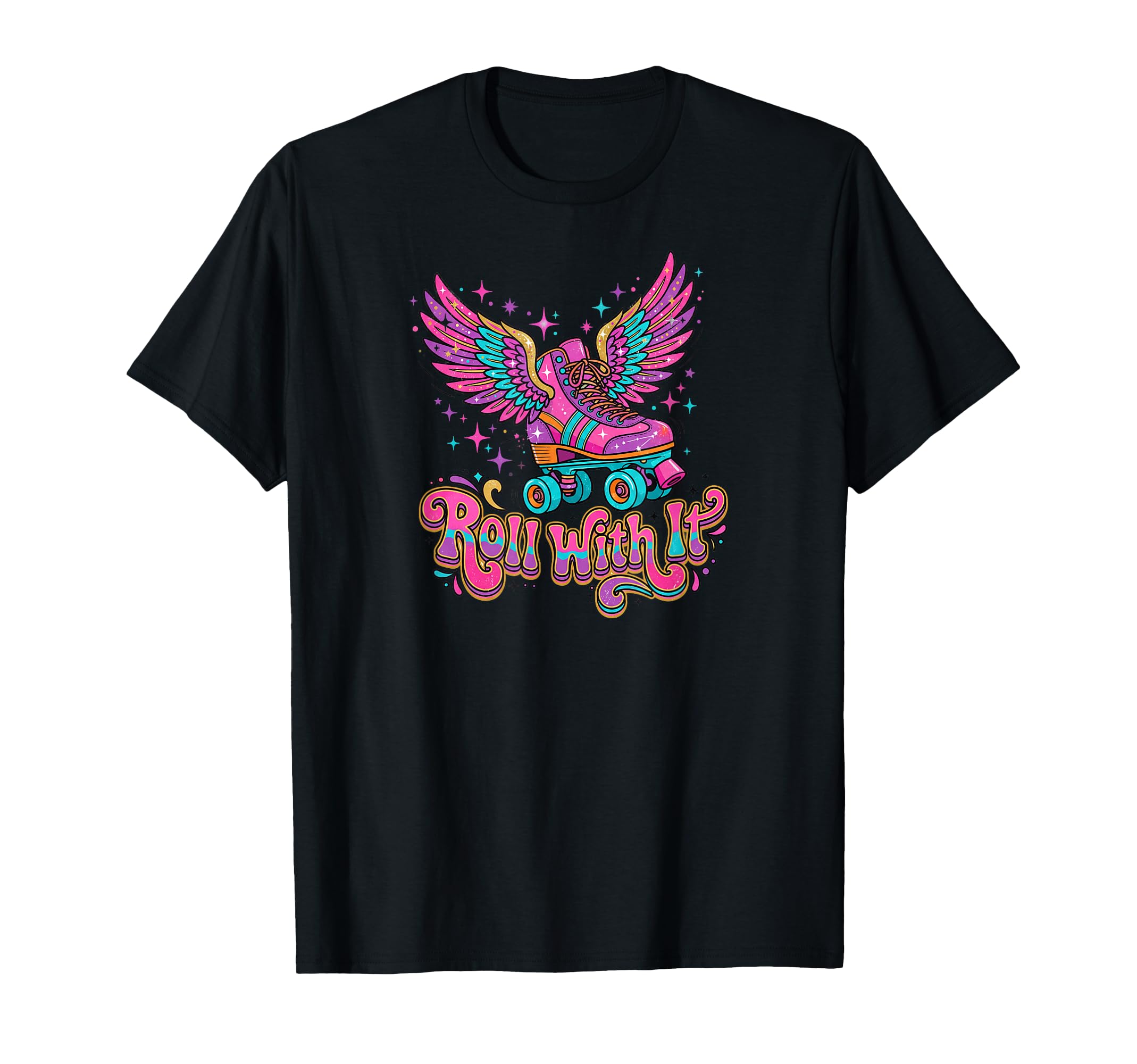 Roll It Winged Roller Skate Vibes T-Shirt - Fun Novelty Design for Adults - T-Shirt, Sweatshirt, Hoodie