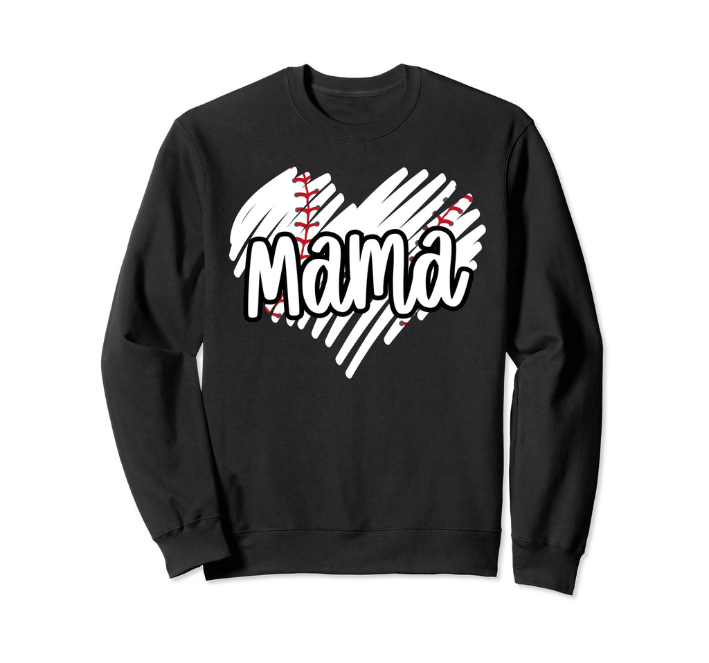 Baseball Mama Scribble Heart Sweatshirt - Streetwear Style Men Women - T-Shirt, Sweatshirt, Hoodie