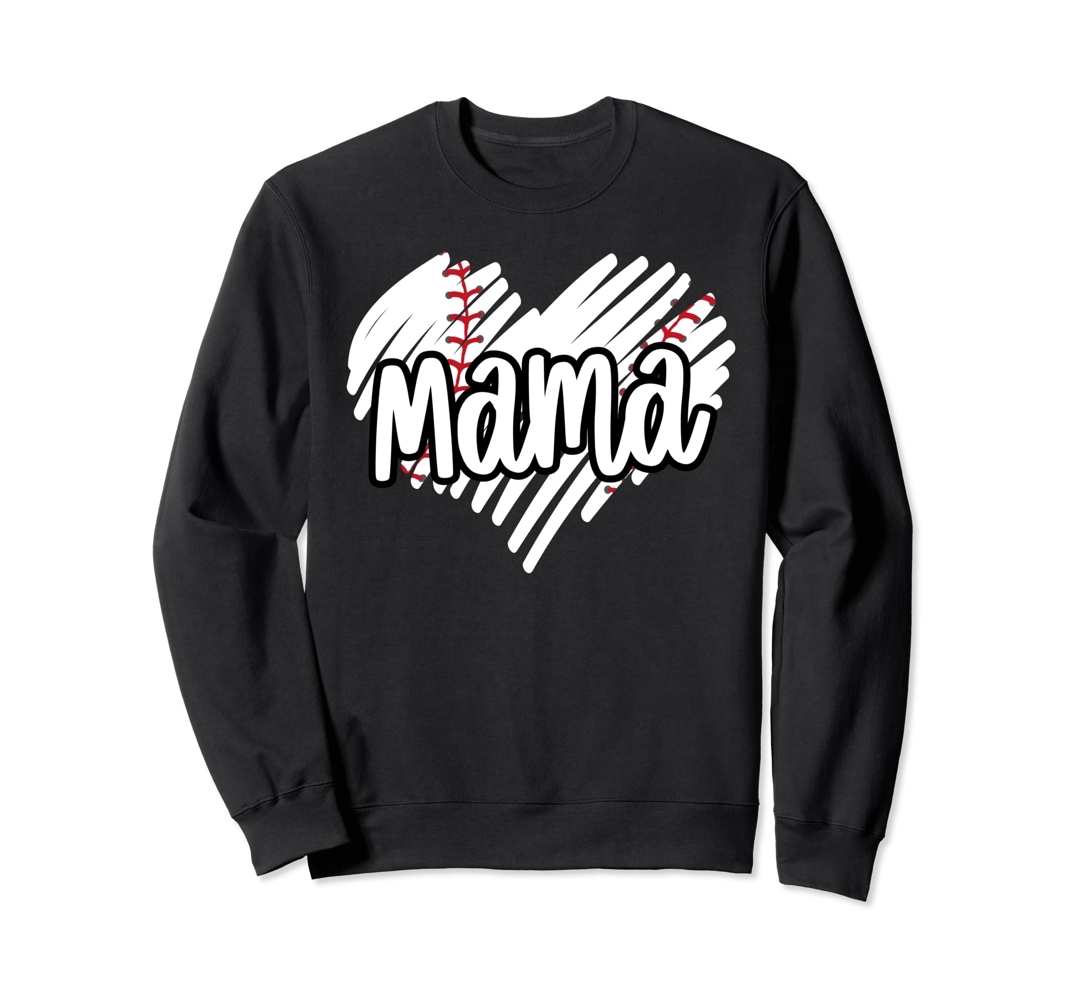 Baseball Mama Scribble Heart Sweatshirt - Streetwear Style Men Women - T-Shirt, Sweatshirt, Hoodie