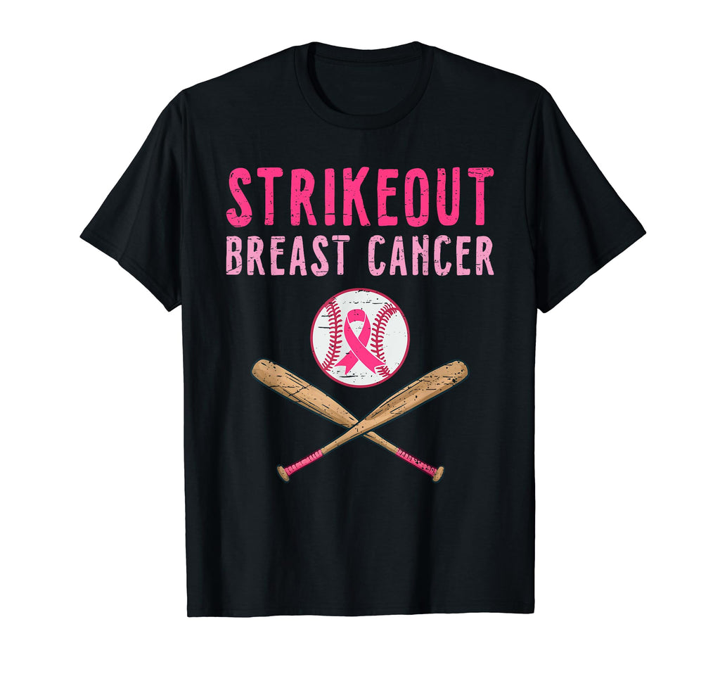 Strike Out Breast Cancer Awareness T-Shirt - Fun Novelty Design Men Women - T-Shirt, Sweatshirt, Hoodie
