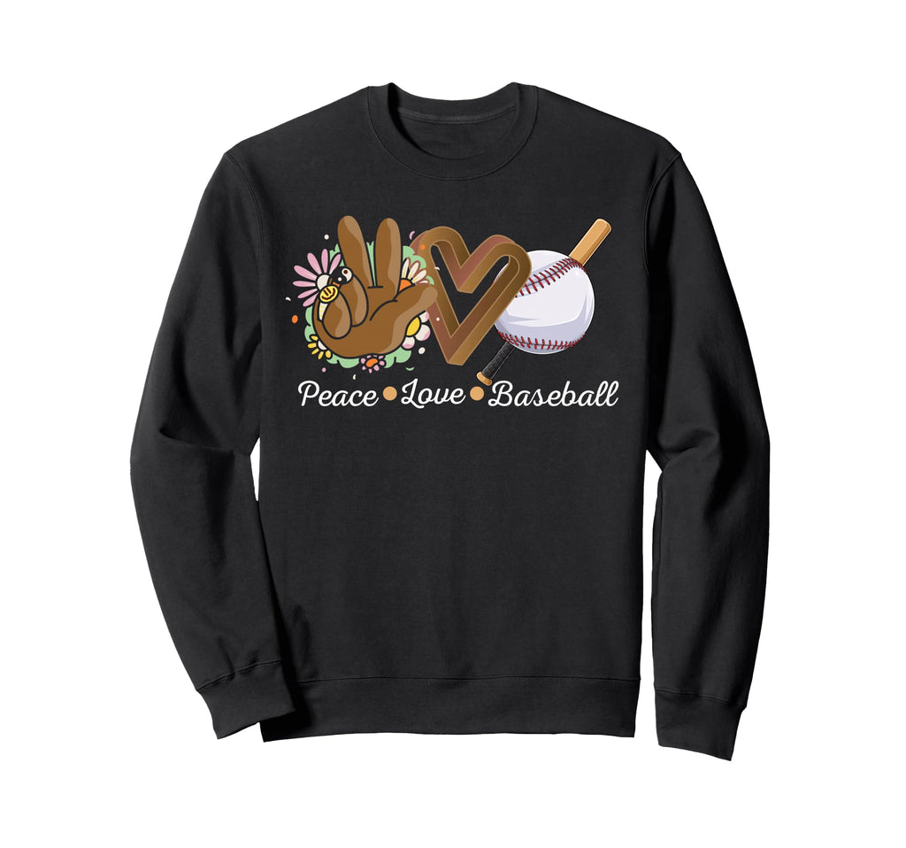 Peace Love Baseball Sweatshirt - Aesthetic Graphic Unisex - T-Shirt, Sweatshirt, Hoodie
