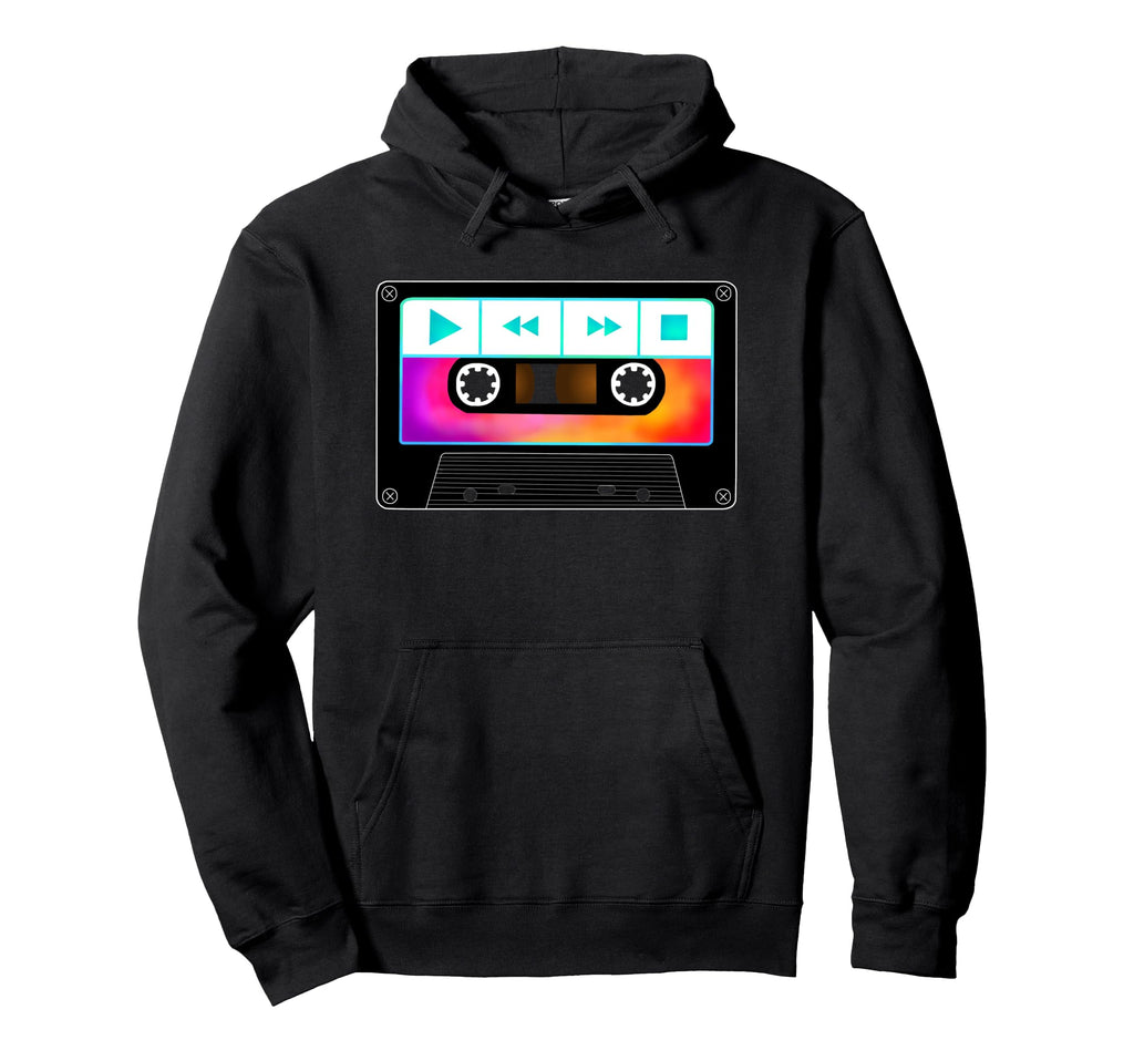 80S Music Cassette Tape Hoodie - Novelty Apparel for Adults - T-Shirt, Sweatshirt, Hoodie