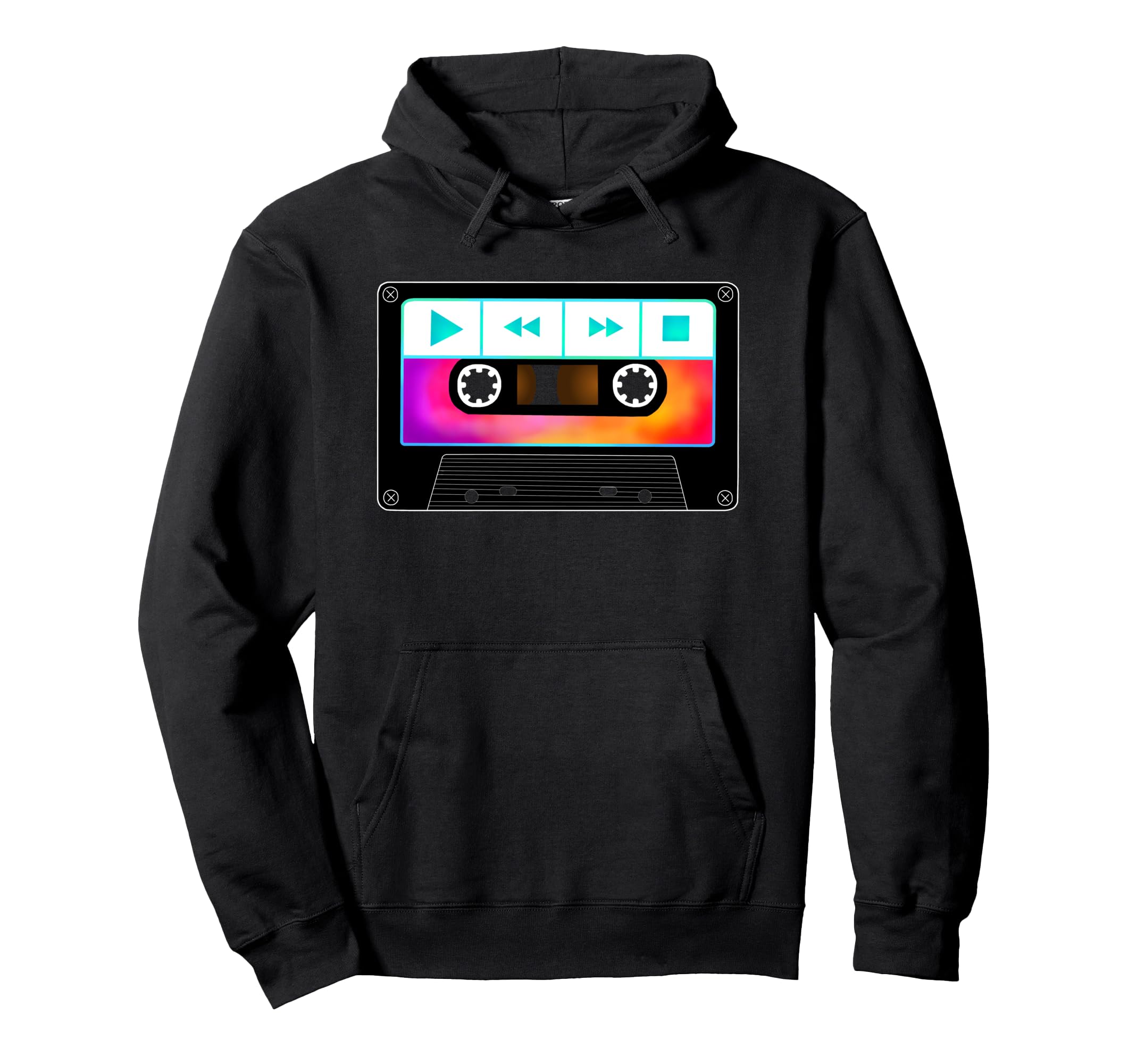 80S Music Cassette Tape Hoodie - Novelty Apparel for Adults - T-Shirt, Sweatshirt, Hoodie