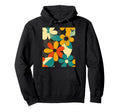 Bold Floral Pattern Nostalgic Hoodie - Minimalist Print for Adults - T-Shirt, Sweatshirt, Hoodie
