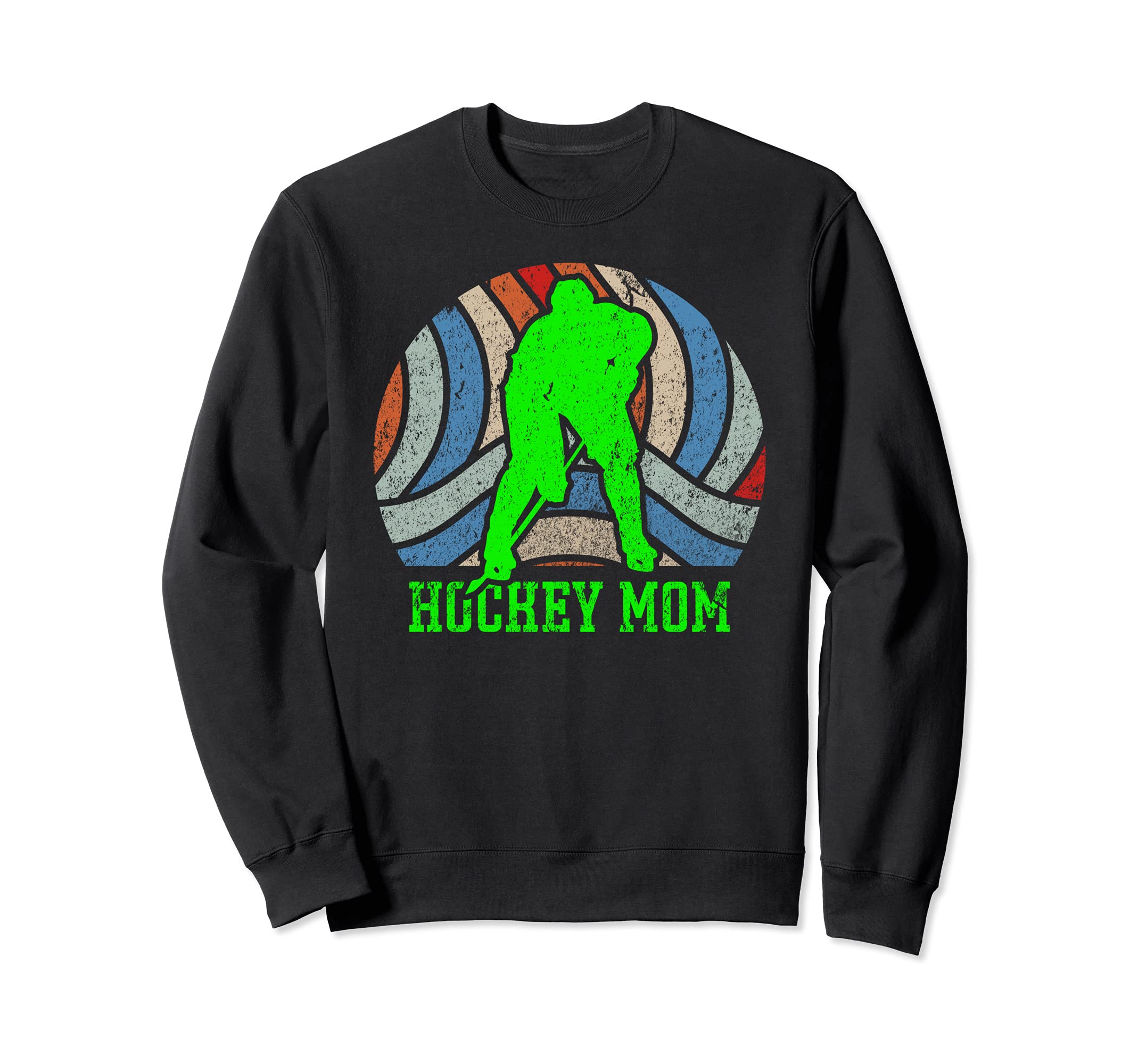 Distressed Hockey Mom Sweatshirt - Graphic Print Men Women - T-Shirt, Sweatshirt, Hoodie