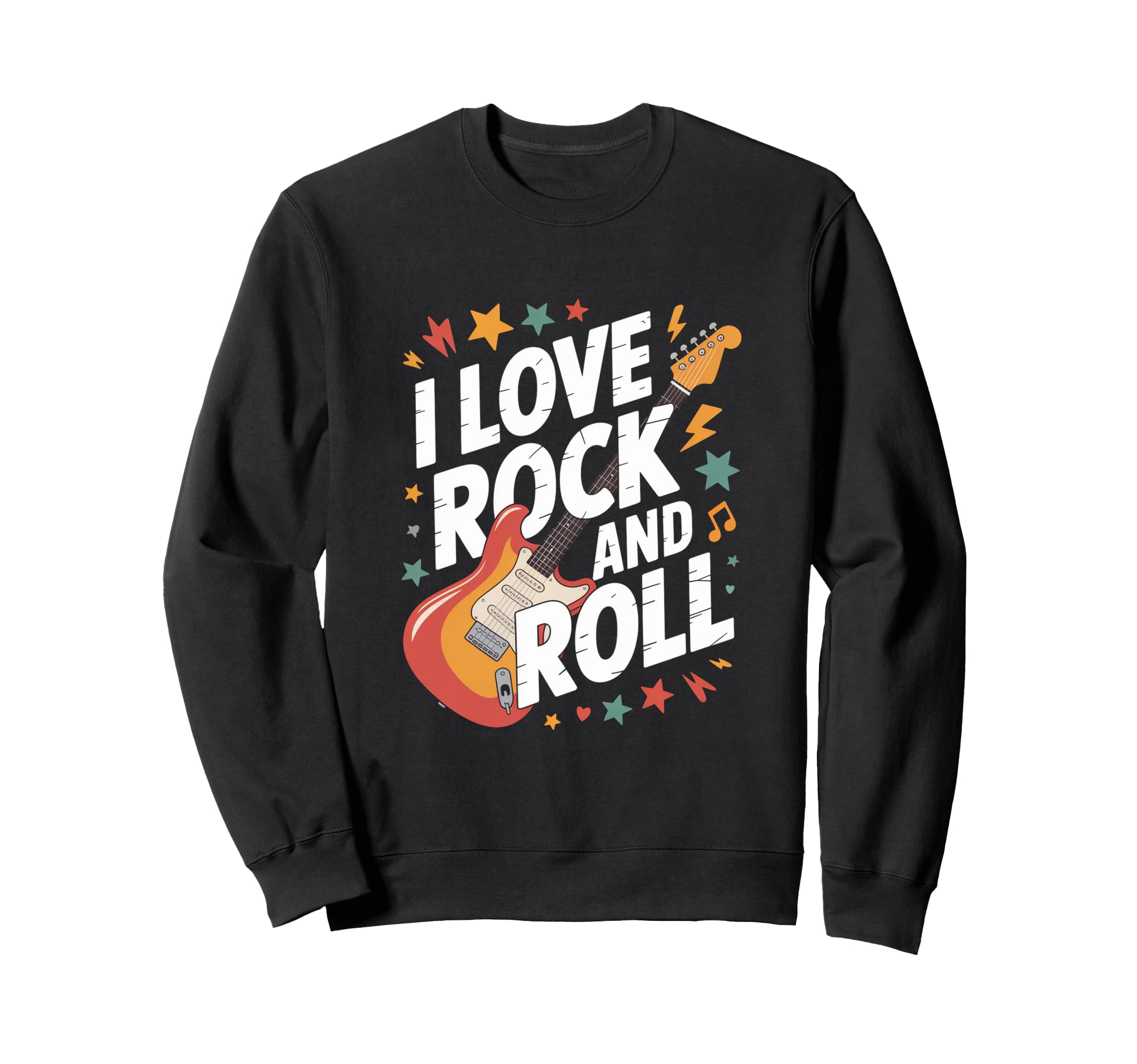I Love Rock And Roll Electric Guitar Sweatshirt - Novelty Apparel Unisex - T-Shirt, Sweatshirt, Hoodie