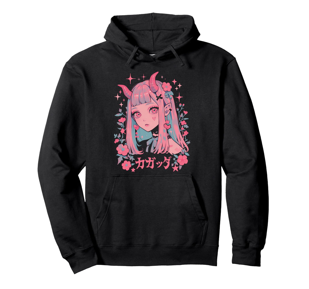 Goth Grunge Demon Anime Waifu Horror Alt Hoodie - Streetwear Style Unisex - T-Shirt, Sweatshirt, Hoodie