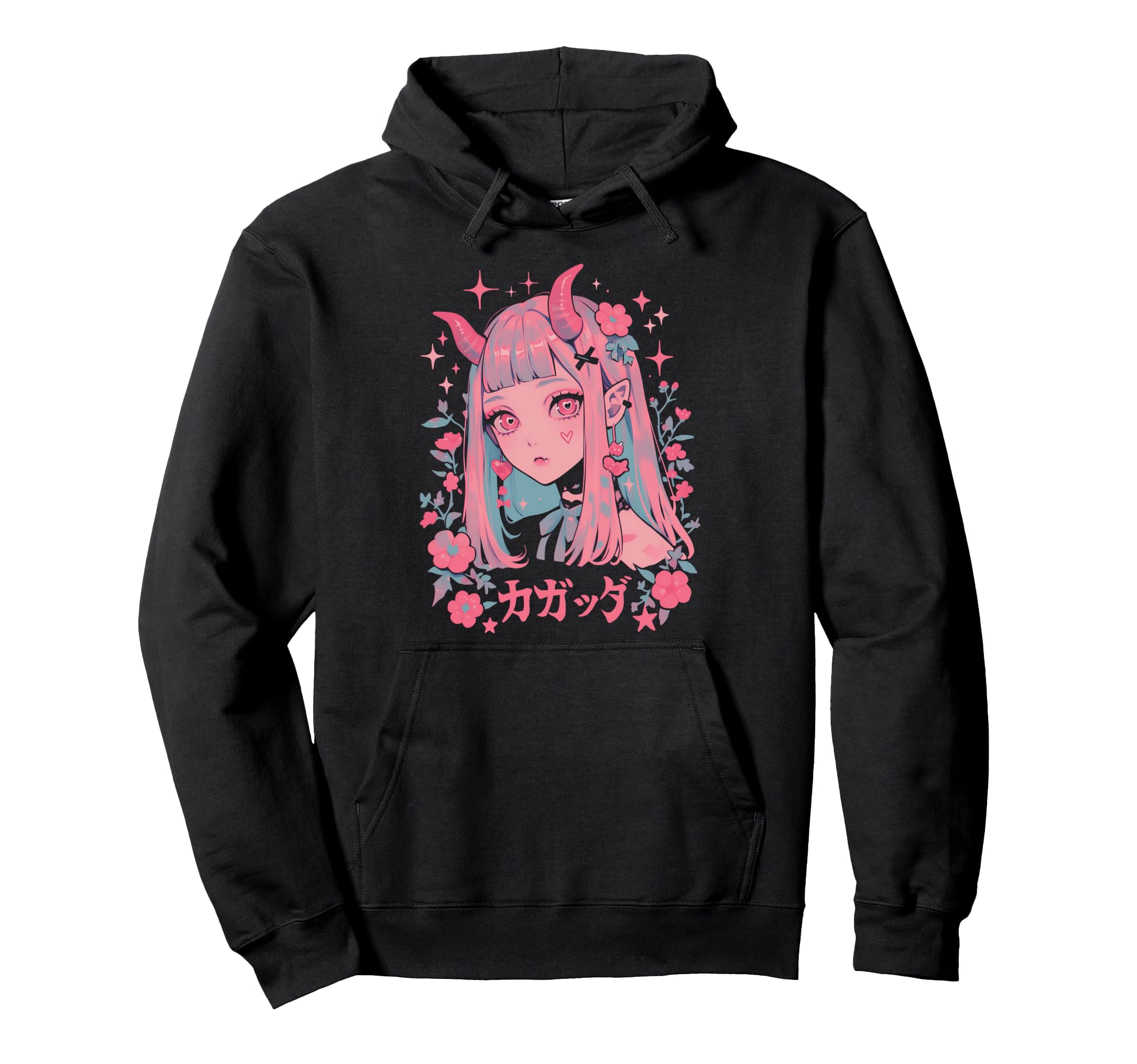 Goth Grunge Demon Anime Waifu Horror Alt Hoodie - Streetwear Style Unisex - T-Shirt, Sweatshirt, Hoodie