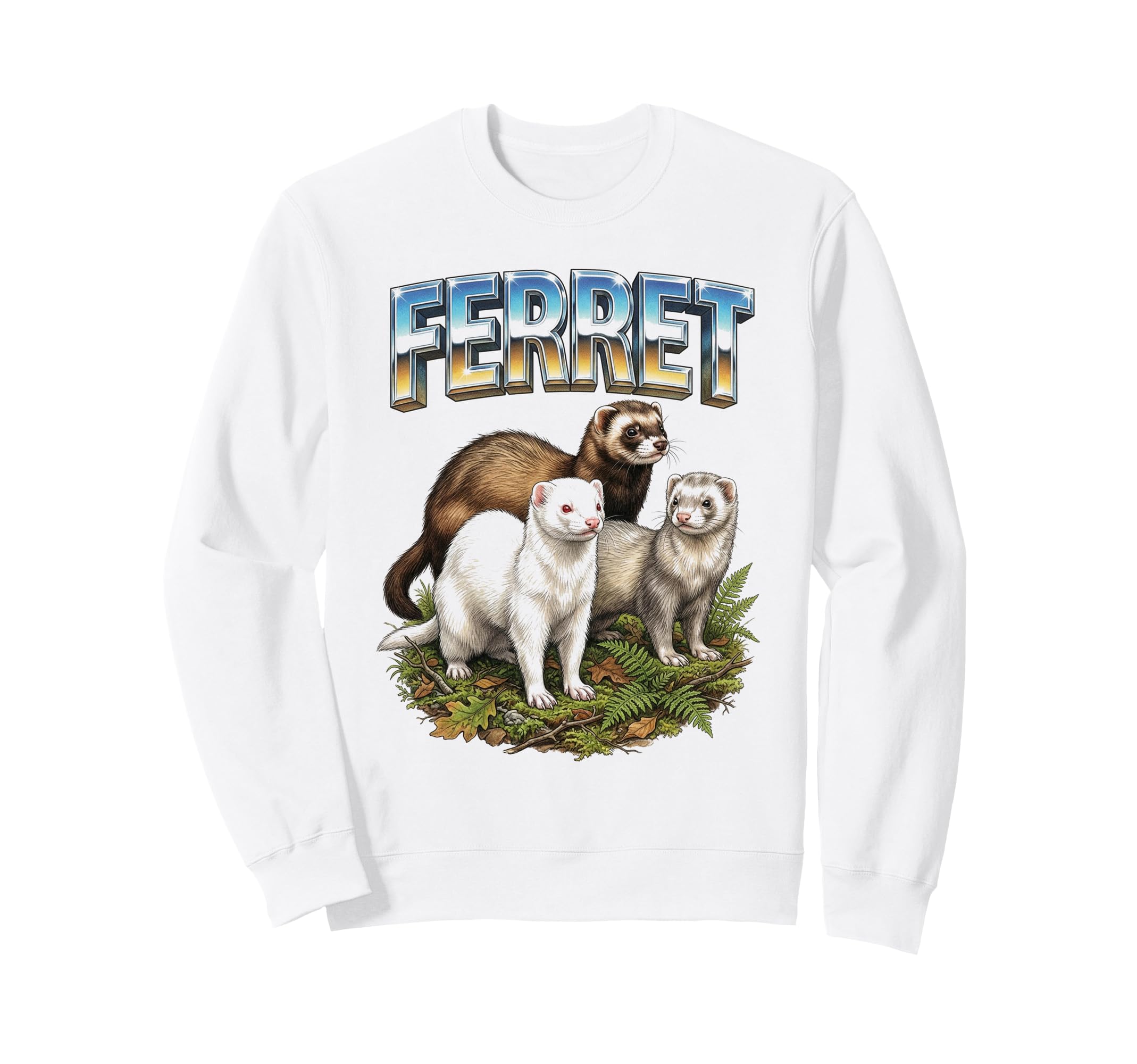 Ferret 70S 90S Ferret Animal Lover Sweatshirt - Fun Novelty Design Unisex - T-Shirt, Sweatshirt, Hoodie