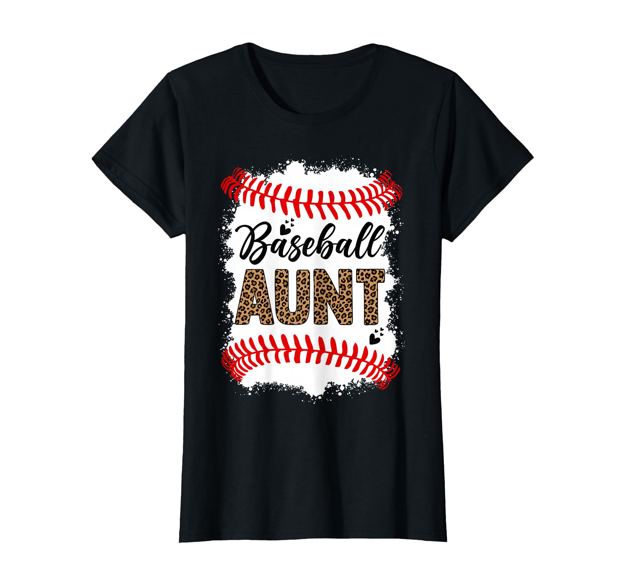 Baseball Aunt Leopard Pattern Baseball T-Shirt - Graphic Print Unisex - T-Shirt, Sweatshirt, Hoodie