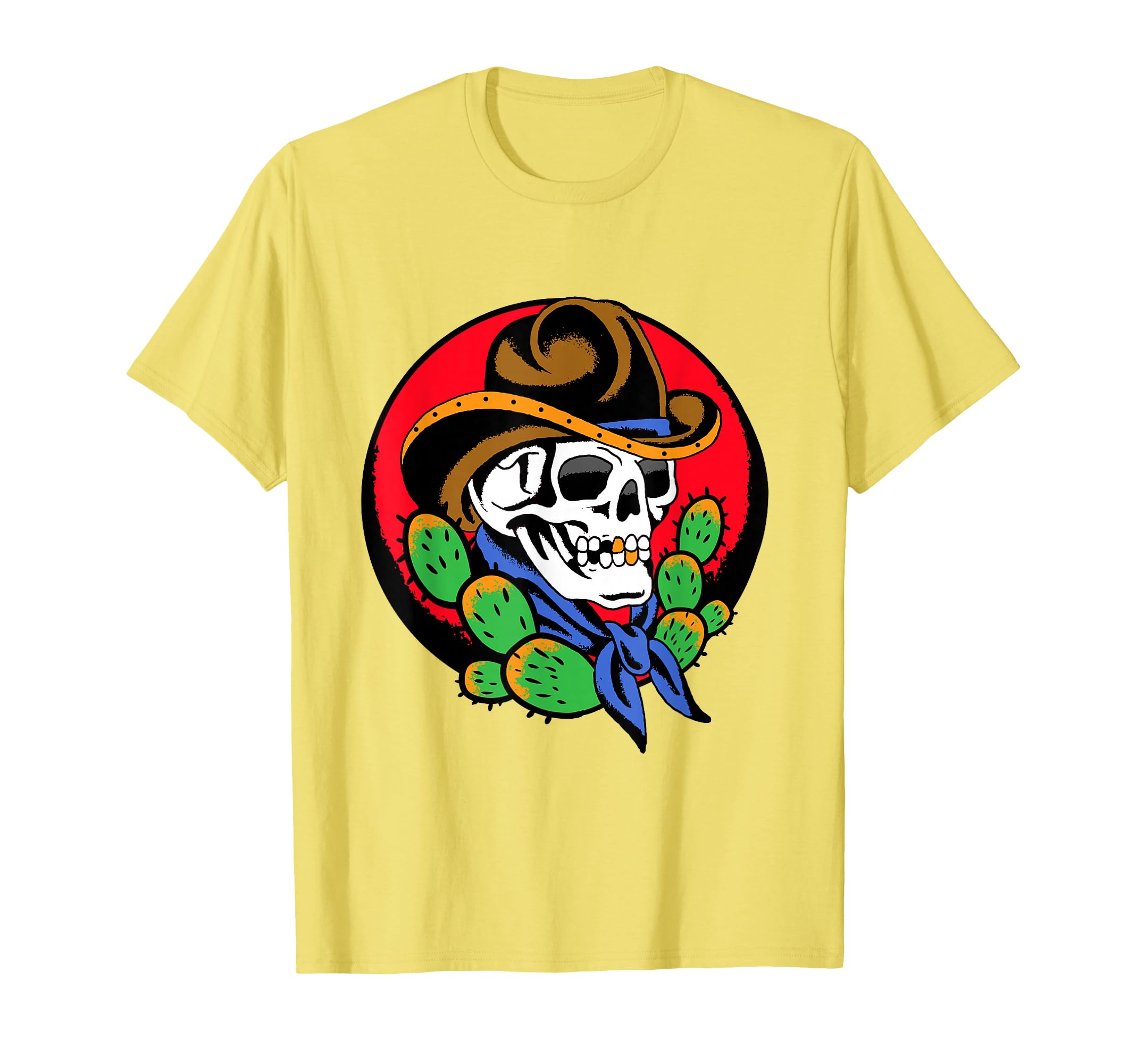 Cowboy Skull Western Traditional T-Shirt - Custom Art Print Men Women - T-Shirt, Sweatshirt, Hoodie