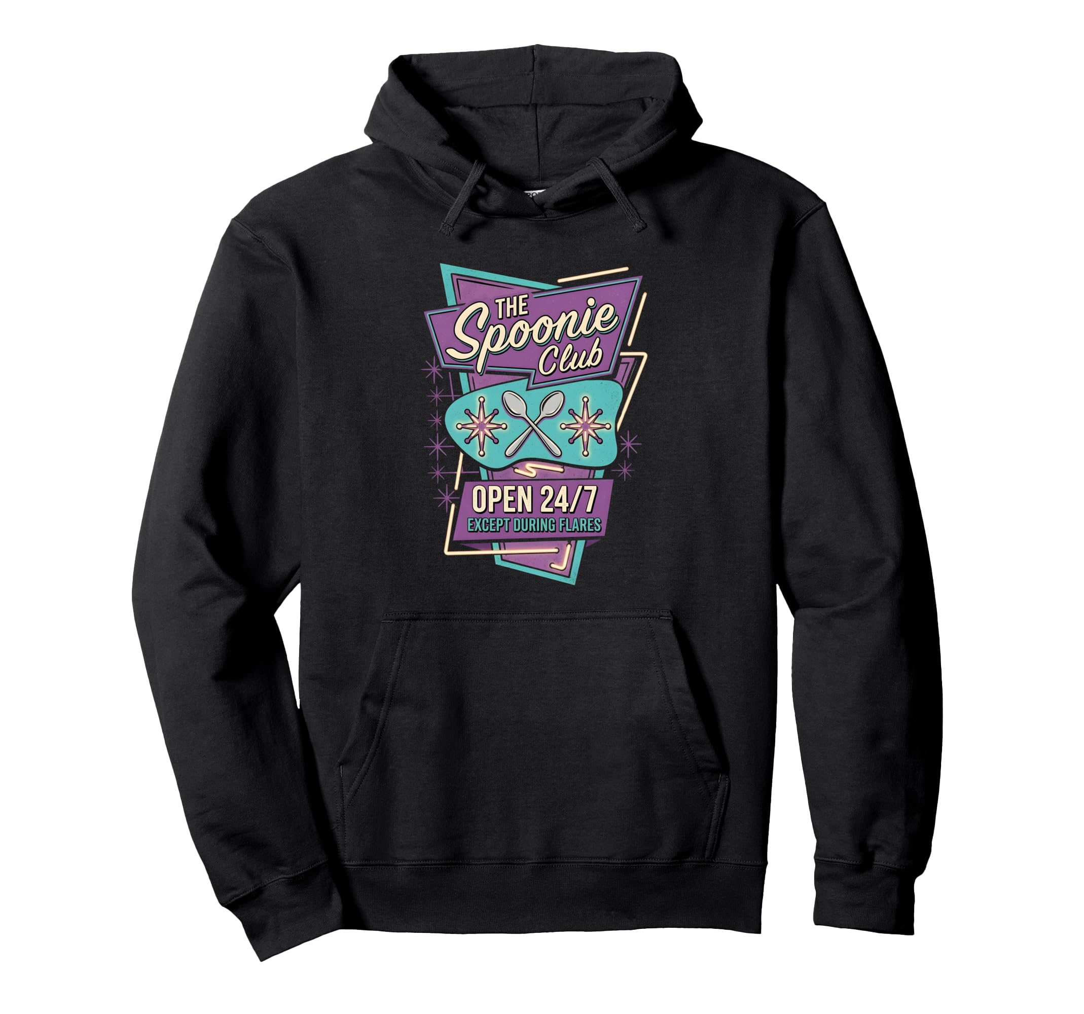 Lupus Spoonie Club Open 24 7 Except During Hoodie - Novelty Apparel Unisex - T-Shirt, Sweatshirt, Hoodie