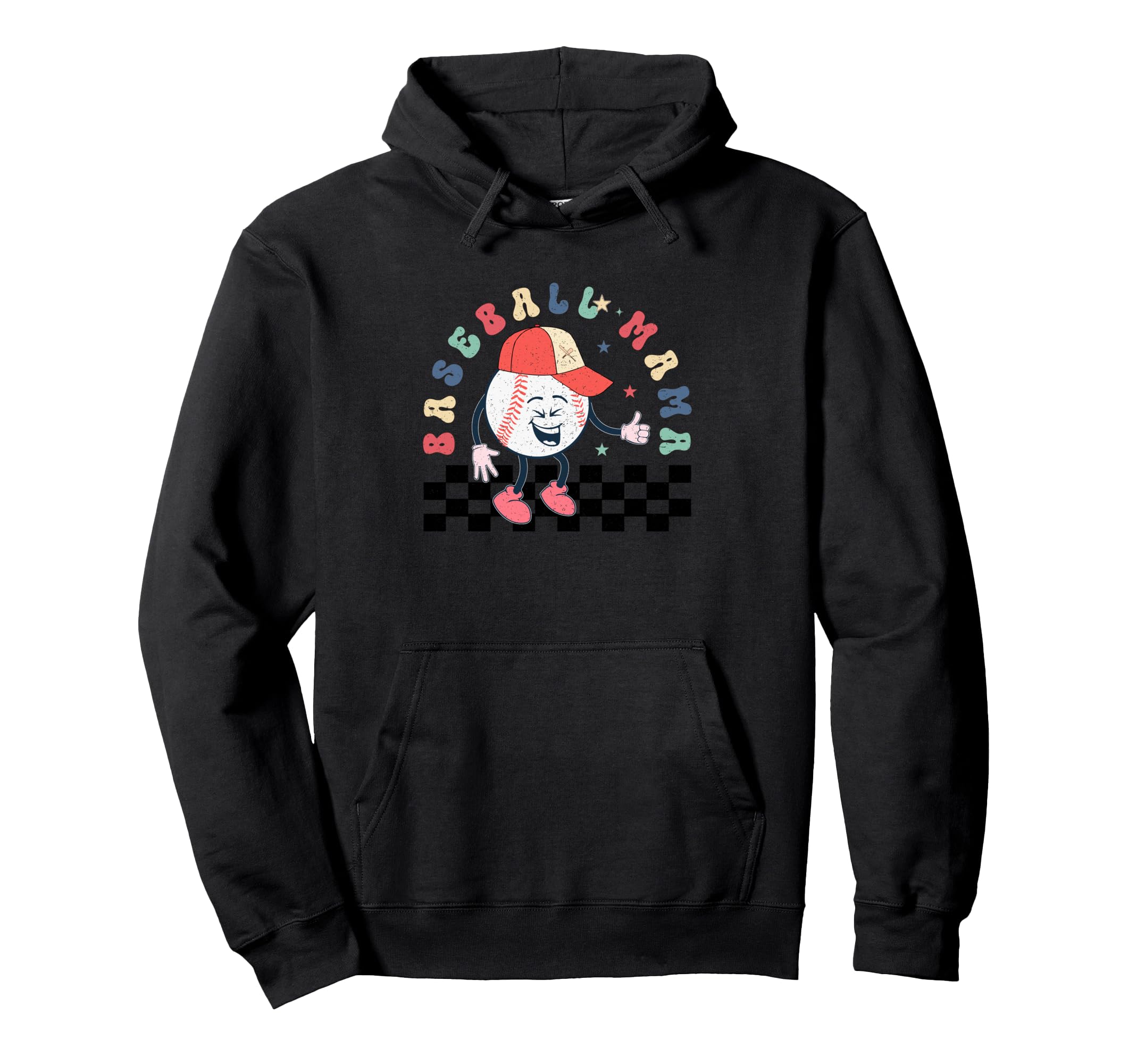 Baseball Mama Playful Hoodie - Graphic Print for Adults - T-Shirt, Sweatshirt, Hoodie