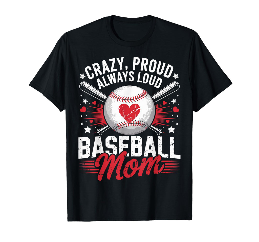 Proud Baseball Mom Mom Baseball Mama T-Shirt - Trendy Graphic for Adults - T-Shirt, Sweatshirt, Hoodie