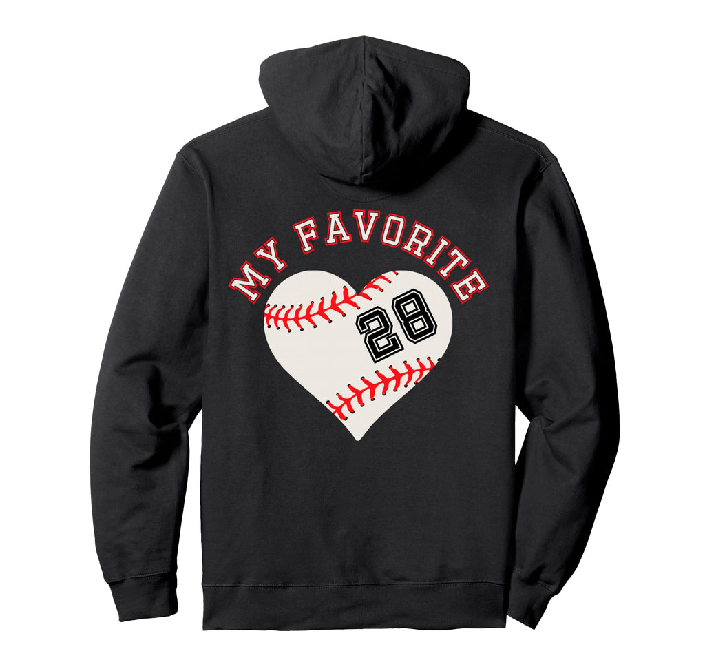 Baseball Player 28 Jersey Outfit No 28 Hoodie - Novelty Apparel Men Women - T-Shirt, Sweatshirt, Hoodie