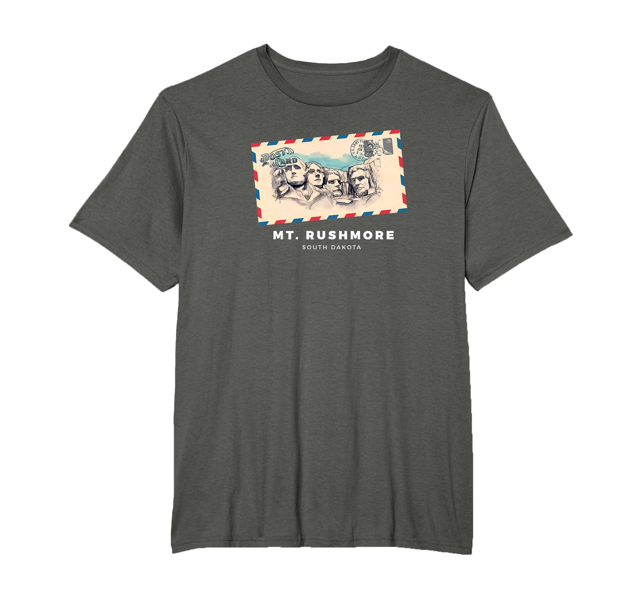 Watercolor Mt Rushmore Postcard T-Shirt - Casual Everyday Wear for Adults - T-Shirt, Sweatshirt, Hoodie