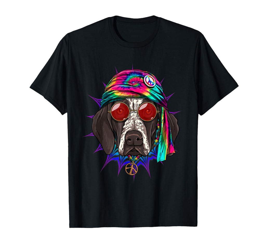 Tie Dye Hippie German Shorthaired T-Shirt - Custom Art Print Men Women - T-Shirt, Sweatshirt, Hoodie