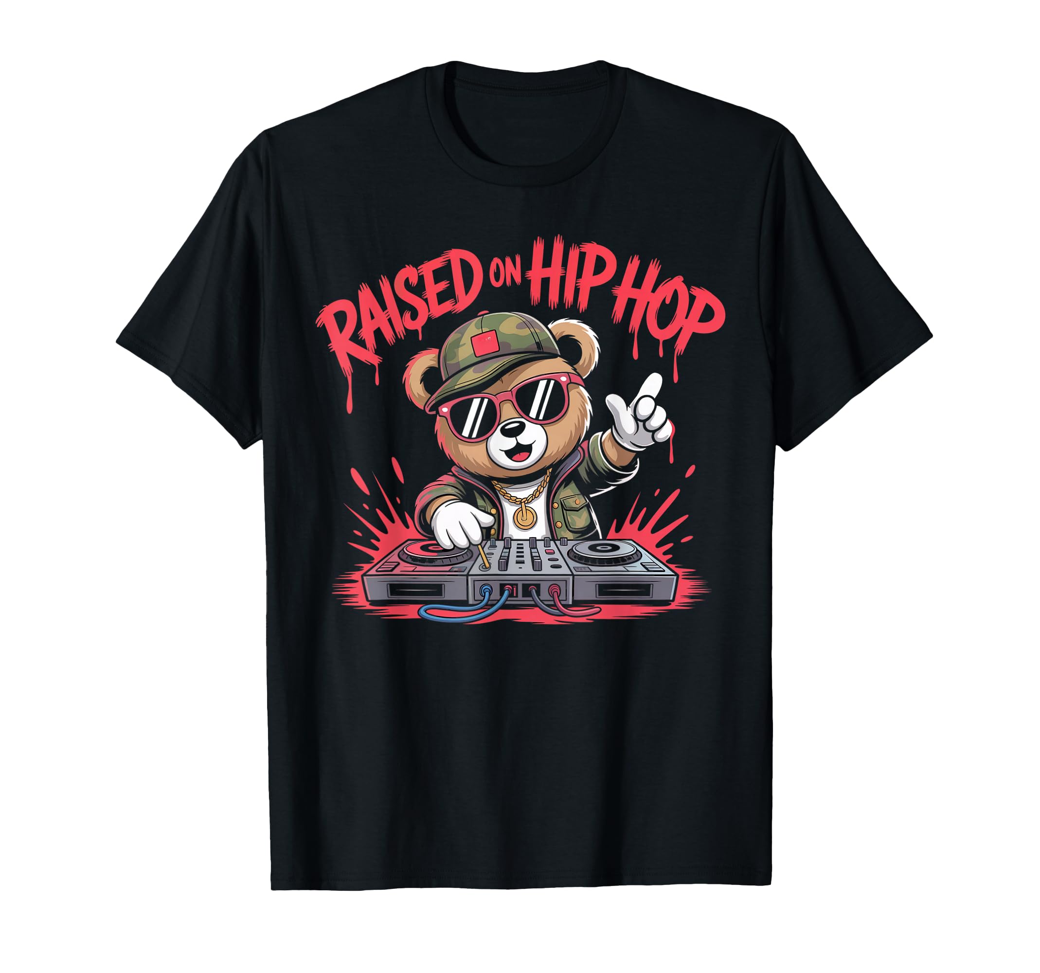 Camouflage Rapper Teddy Bear Camo 80S T-Shirt - Streetwear Style Men Women - T-Shirt, Sweatshirt, Hoodie
