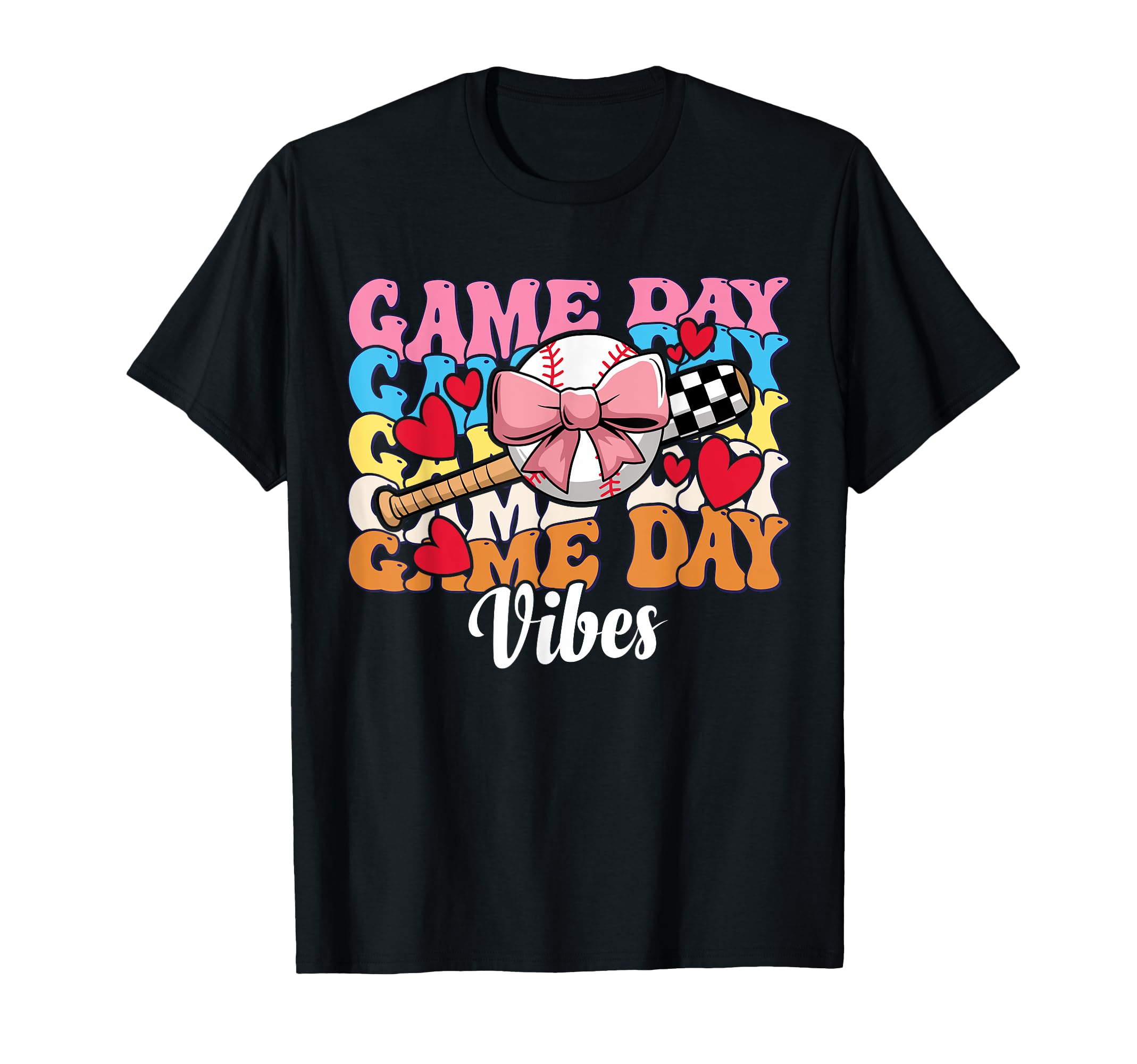 Game Day Vibes Coquette Bow Softball T-Shirt - Minimalist Print for Adults - T-Shirt, Sweatshirt, Hoodie