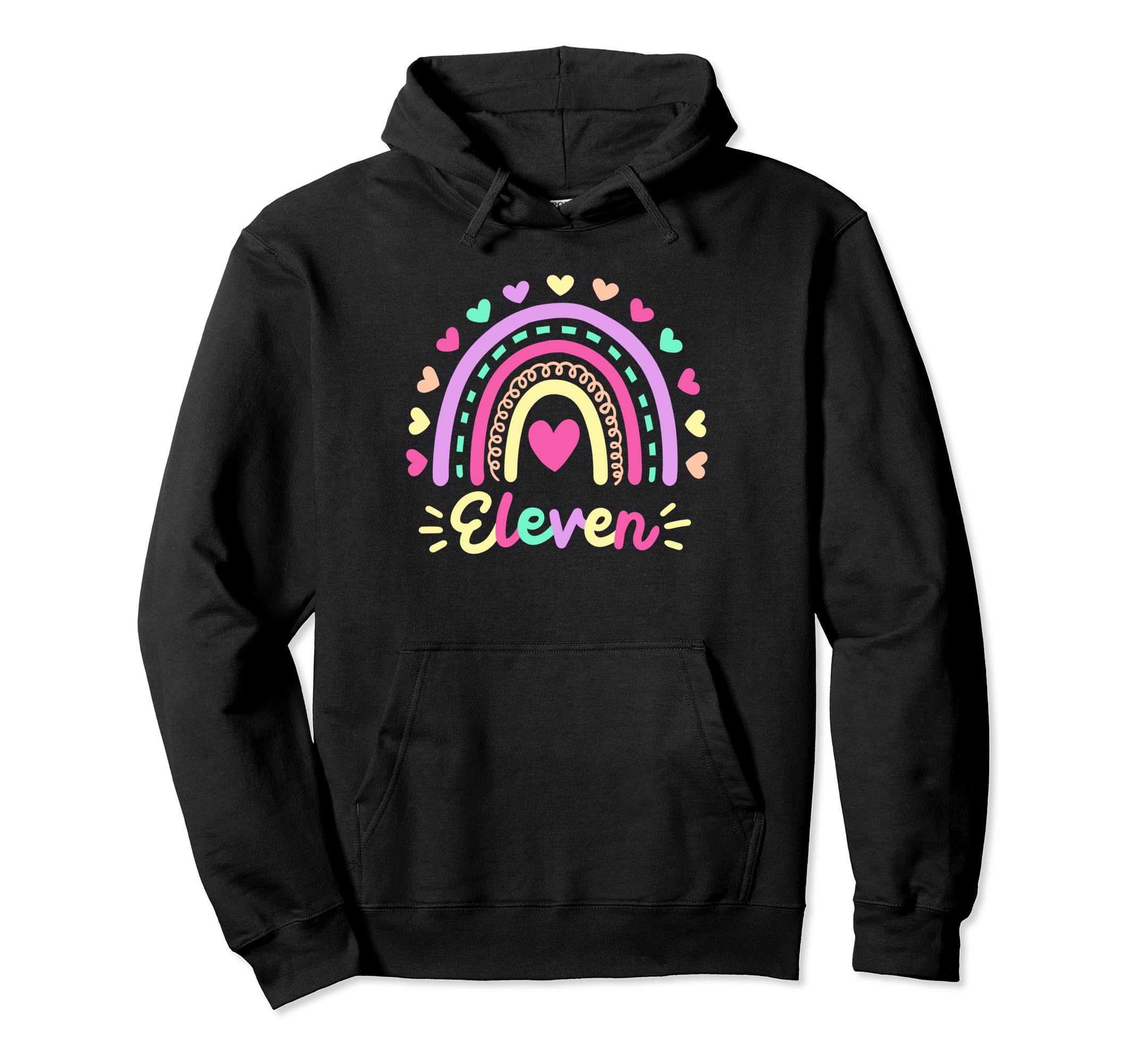 Eleven 11Th Birthday Rainbow Boho 11 Years Hoodie - Trendy Graphic Unisex - T-Shirt, Sweatshirt, Hoodie