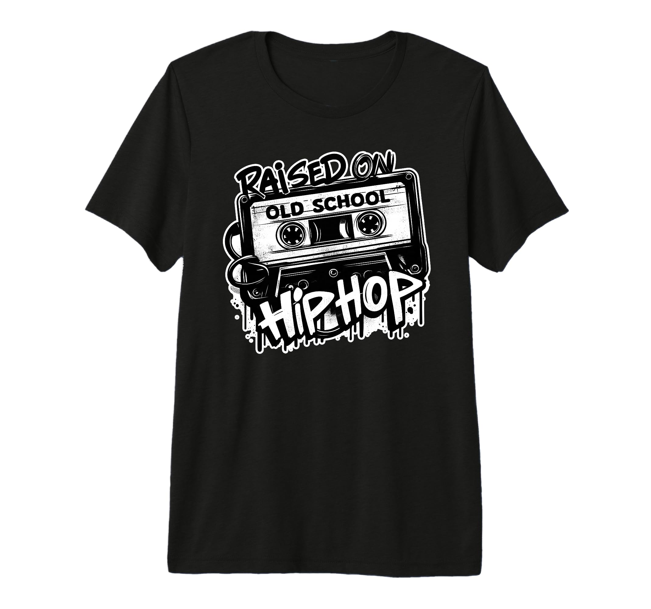 Raised Old School Hip Hop 80S 90S T-Shirt - Fun Novelty Design for Adults - T-Shirt, Sweatshirt, Hoodie
