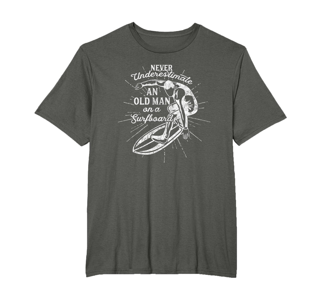Never Underestimate Old Surfboard T-Shirt - Custom Art Print Men Women - T-Shirt, Sweatshirt, Hoodie
