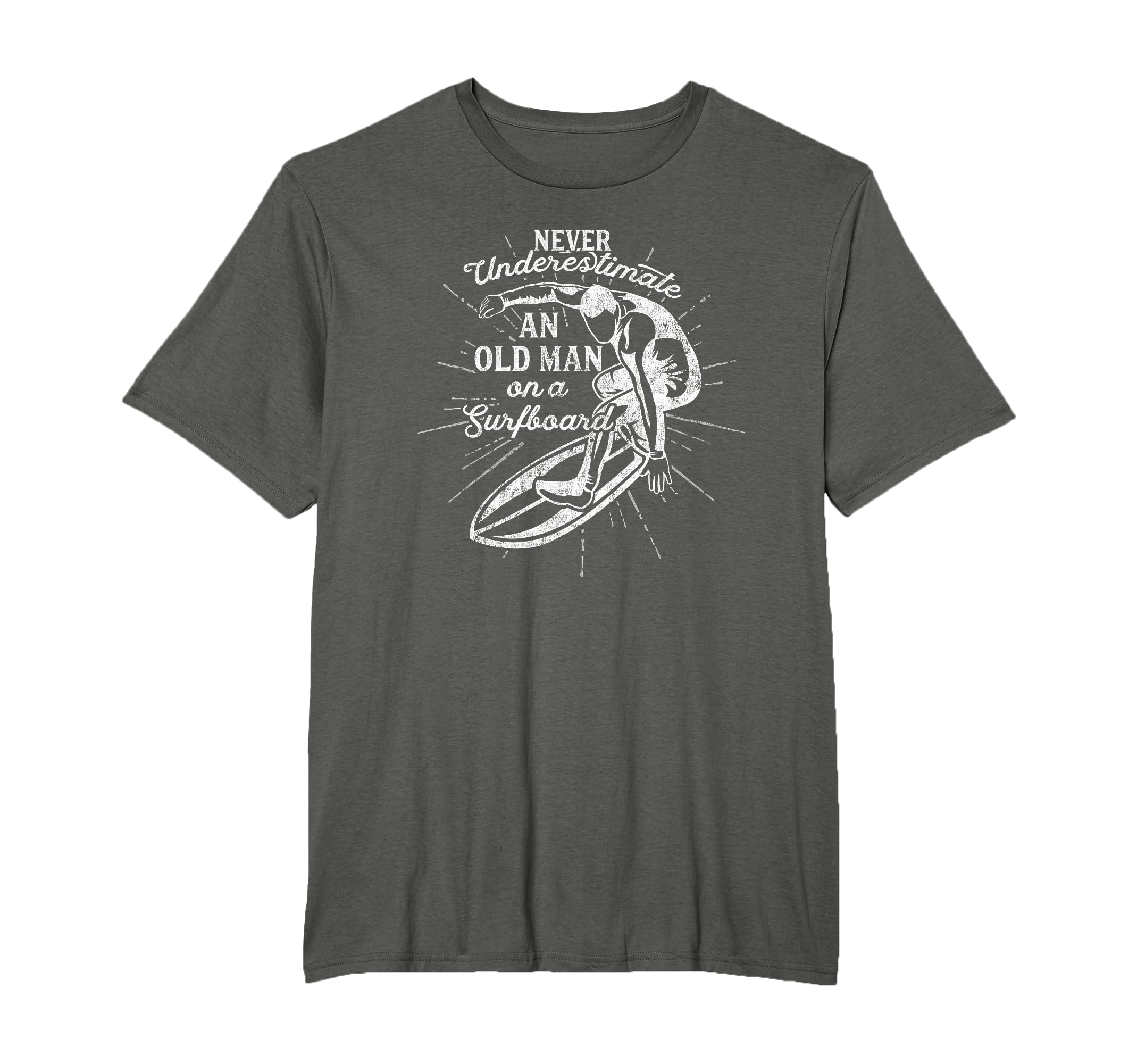 Never Underestimate Old Surfboard T-Shirt - Custom Art Print Men Women - T-Shirt, Sweatshirt, Hoodie
