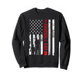 Proud Baseball Dad American Flag Sweatshirt - Custom Art Print for Adults - T-Shirt, Sweatshirt, Hoodie