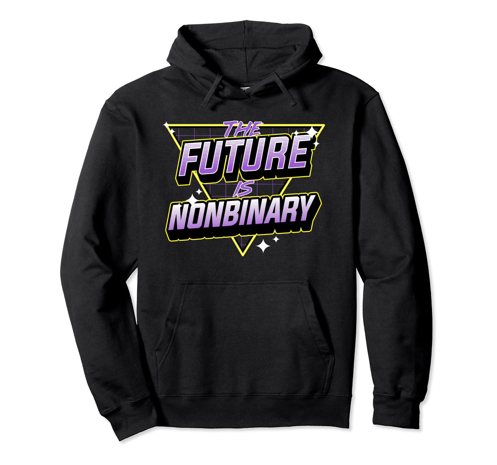 Future Is Nonbinary Retrowave Vaporwave Hoodie - Aesthetic Graphic Unisex - T-Shirt, Sweatshirt, Hoodie