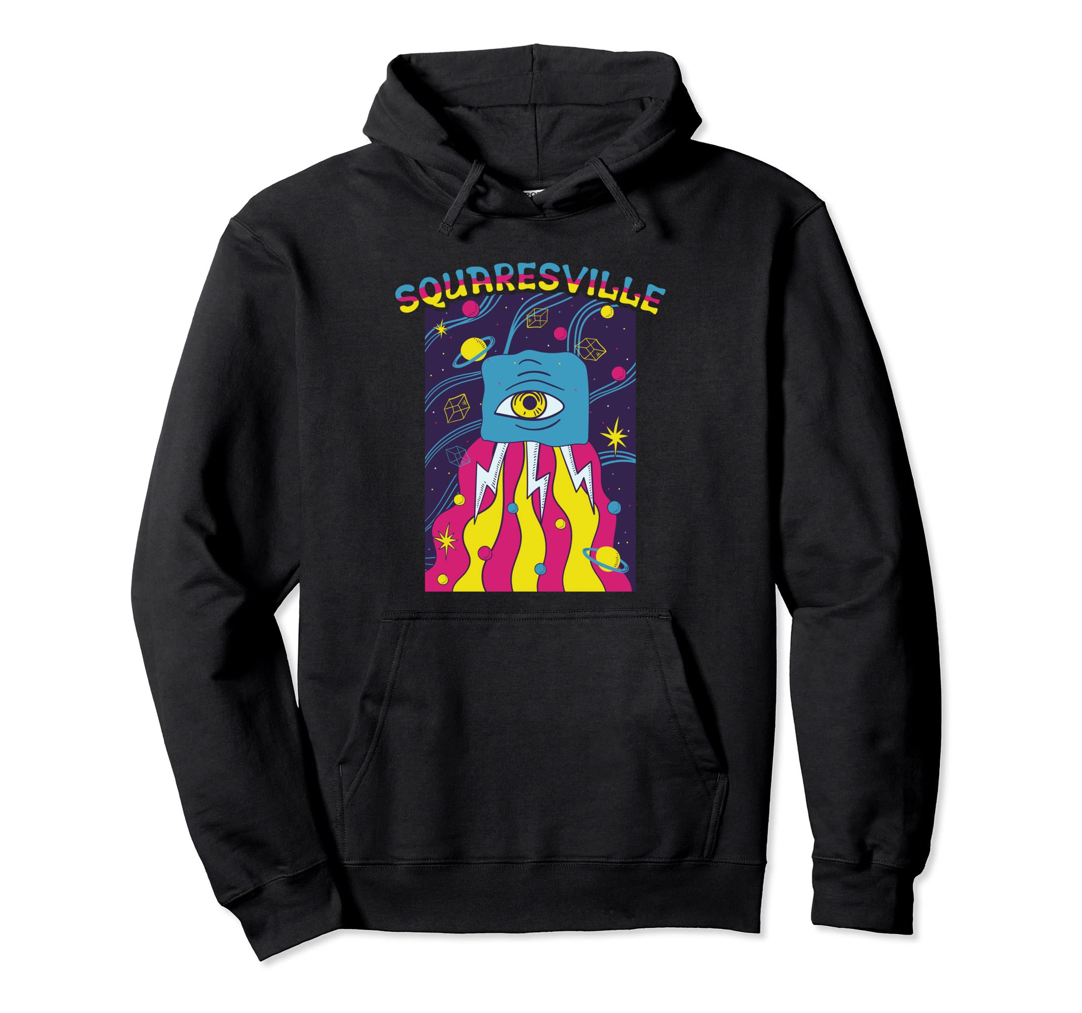 Psychedelic Squaresville Indie Aesthetic 90S Hoodie - Graphic Print Unisex - T-Shirt, Sweatshirt, Hoodie