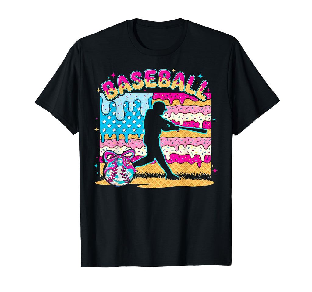 Baseball Player Drip Ice Cream Baseball T-Shirt - Trendy Graphic Men Women - T-Shirt, Sweatshirt, Hoodie