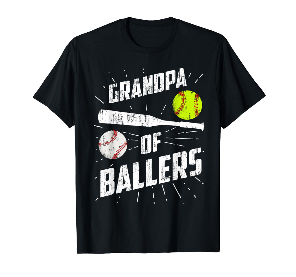 Grandpa Ballers Funny Baseball Softball T-Shirt - Graphic Print for Adults - T-Shirt, Sweatshirt, Hoodie