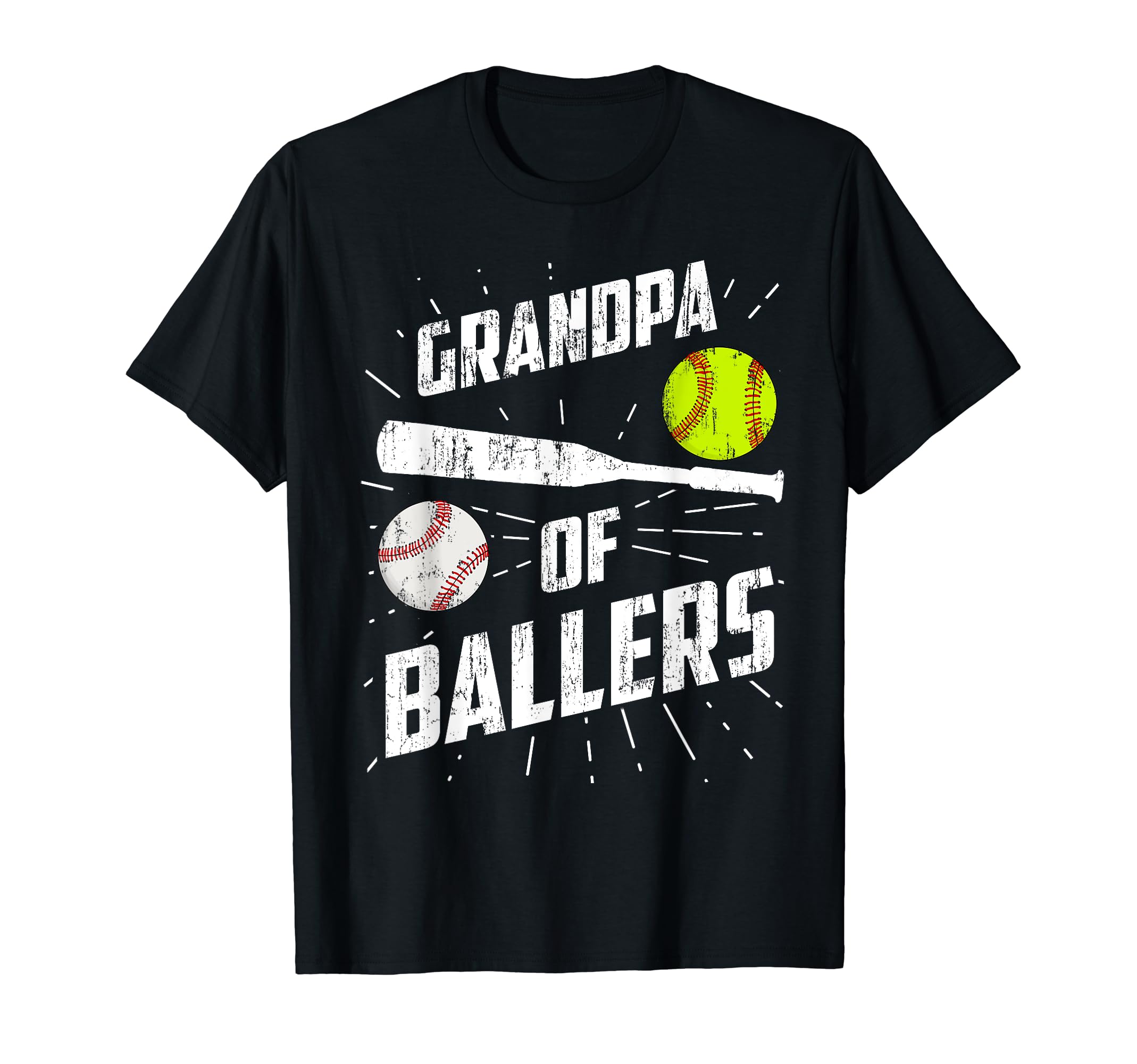 Grandpa Ballers Funny Baseball Softball T-Shirt - Graphic Print for Adults - T-Shirt, Sweatshirt, Hoodie