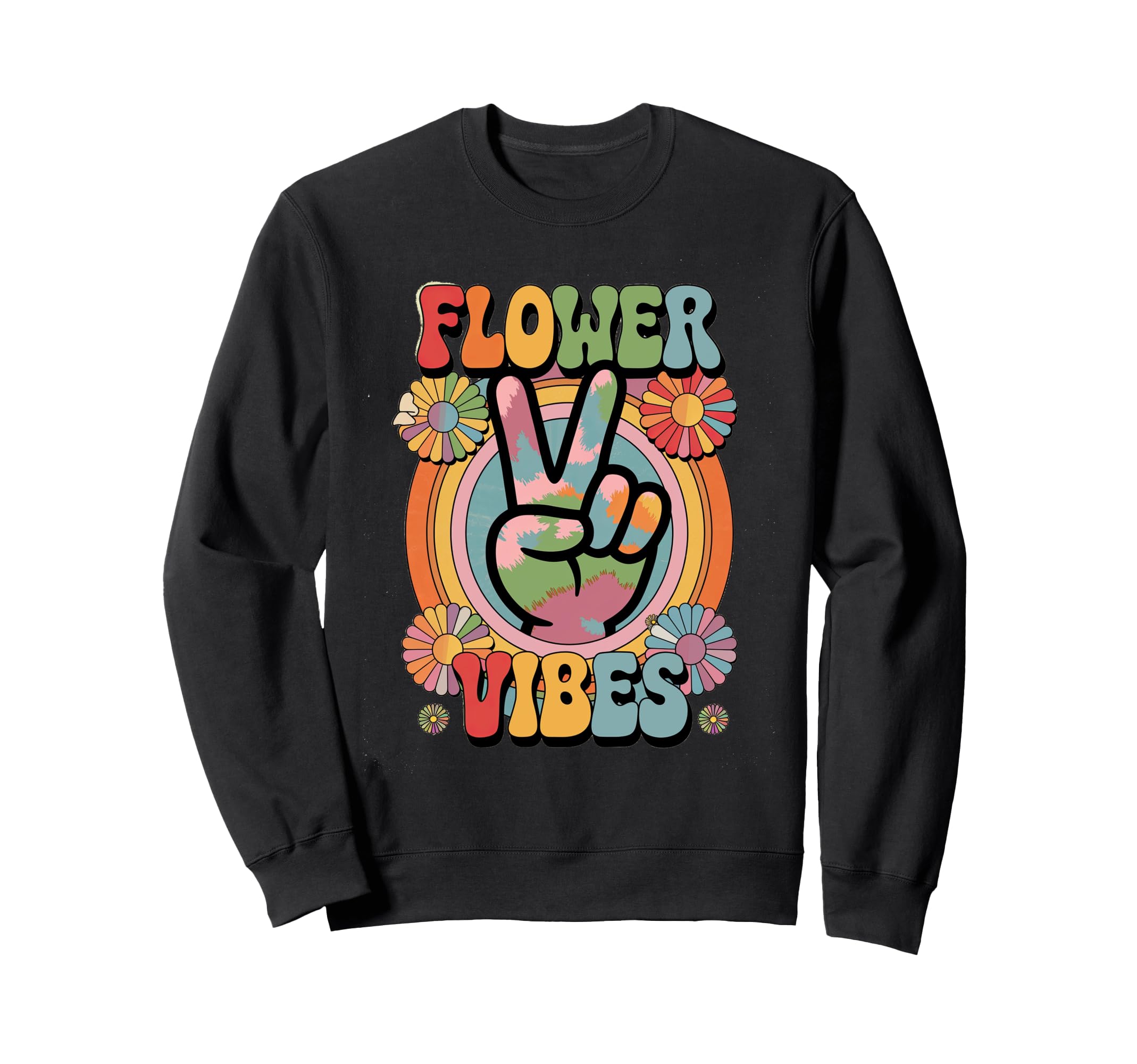 Groovy Flower Vibes Grooooovy Party Sweatshirt - Novelty Apparel Unisex - T-Shirt, Sweatshirt, Hoodie