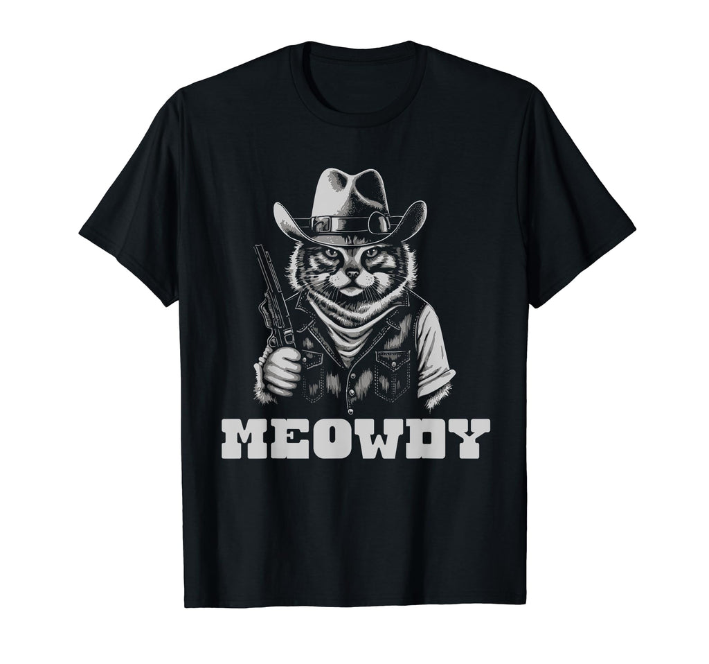 Meowdy Outlaw Funny Country Music Cat T-Shirt - Trendy Graphic for Adults - T-Shirt, Sweatshirt, Hoodie