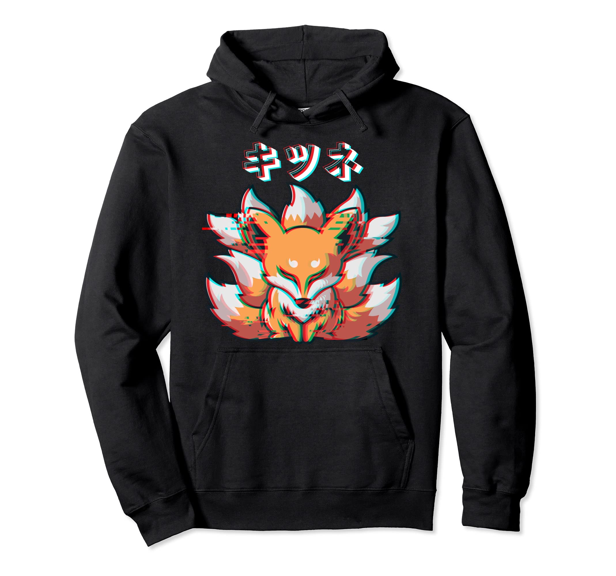 Vaporwave Japan Anime Kitsune Mask Hoodie - Custom Art Print Men Women - T-Shirt, Sweatshirt, Hoodie